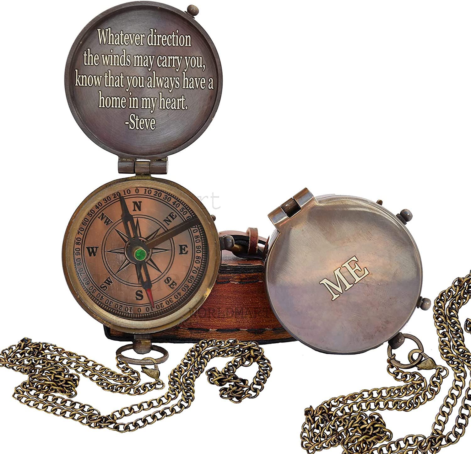 WORLDMART Engraved Compass Gift for Son - Inspirational Mother to Son Keepsake - Perfect Graduation, Birthday & Confirmation Present - Ideal for Outdoor Adventures & Life Journey Milestones
