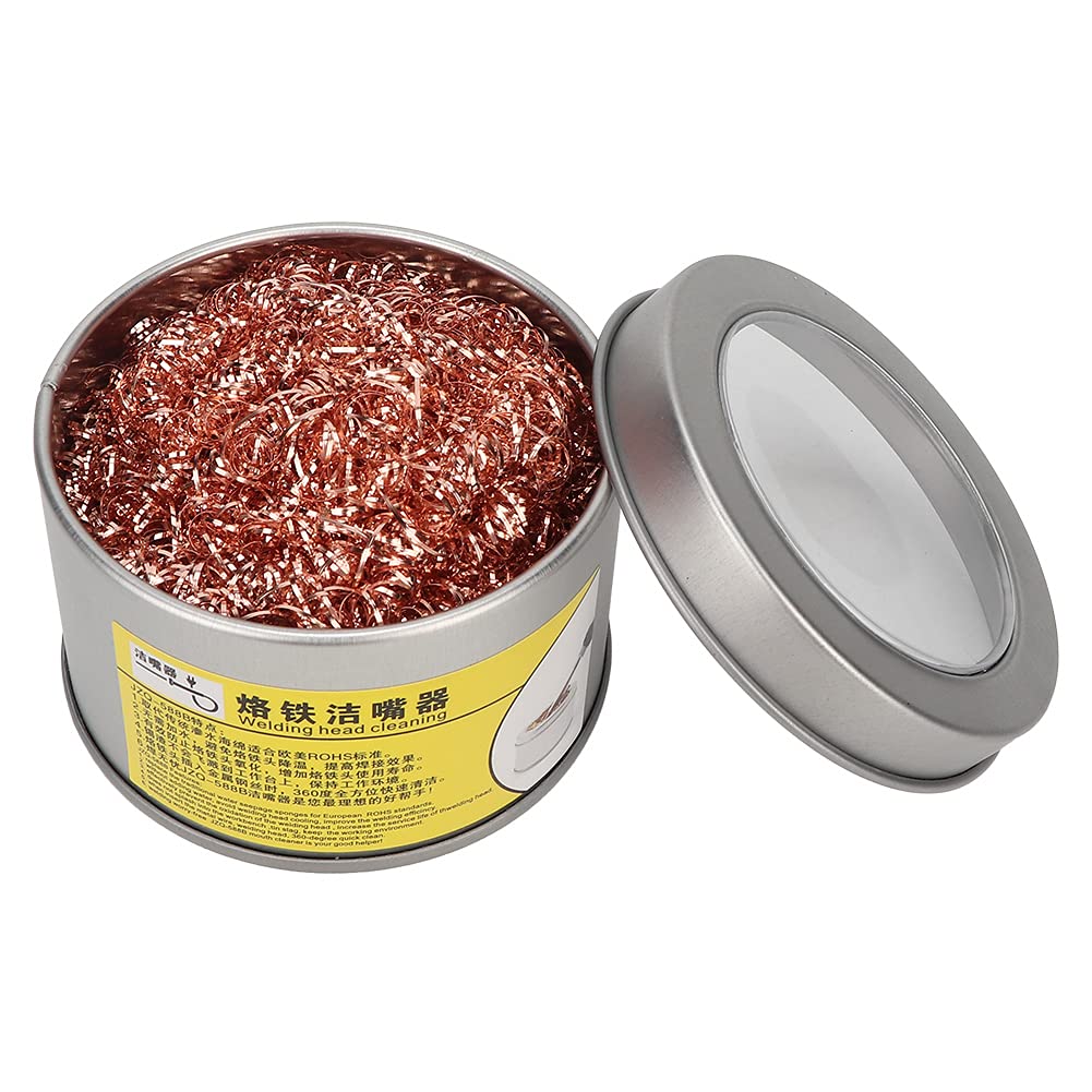 2Pcs Copper Tip Cleaner for Soldering Iron - Ball Type Solder Wire Cleaning Tool for Electronics Repair, DIY Projects & Jewelry Making