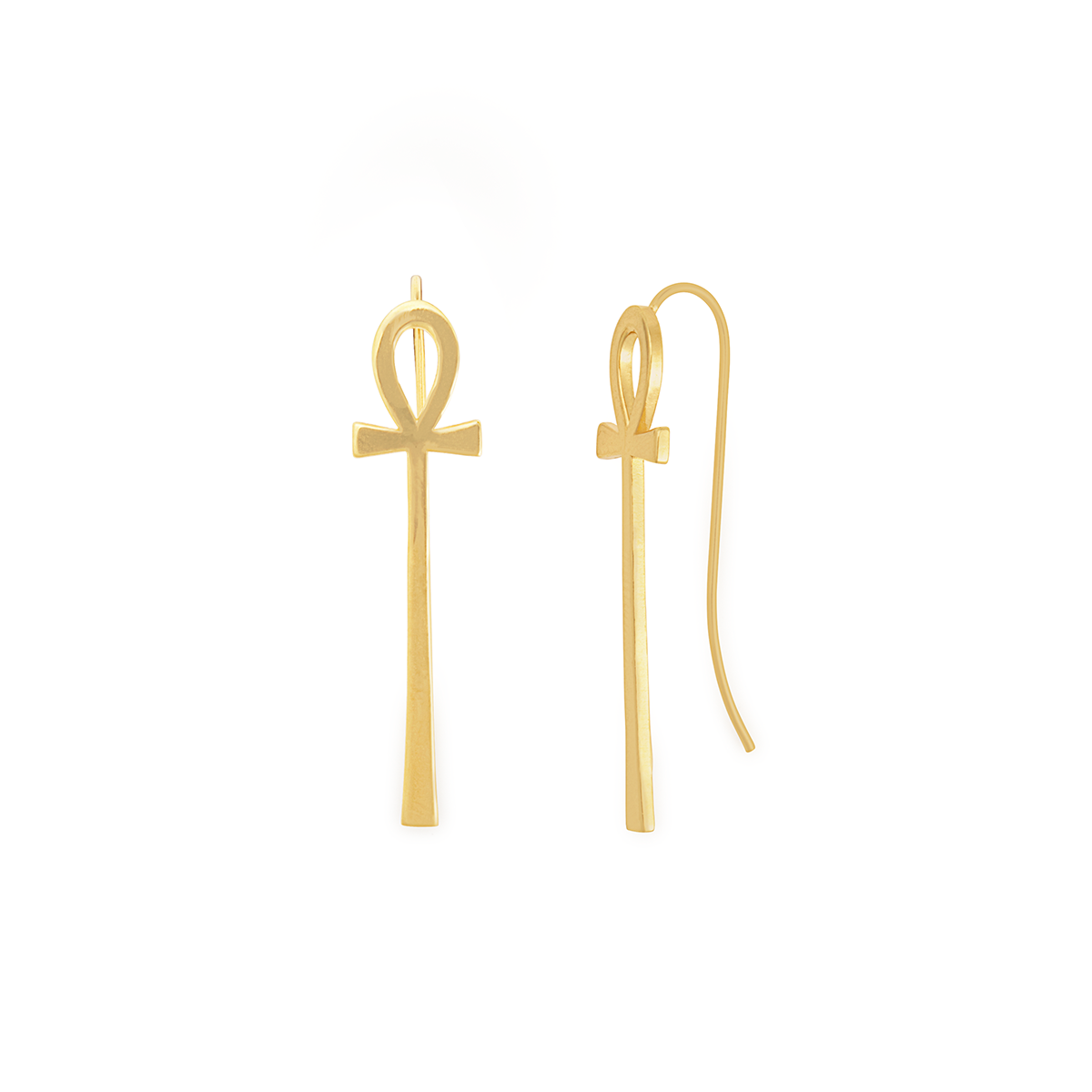 Ankh Drop Earrings for Women - Egyptian Cross Dangle Earrings - Gold & Silver Plated Jewelry - Perfect for Boho, Hippie, and Festival Outfits