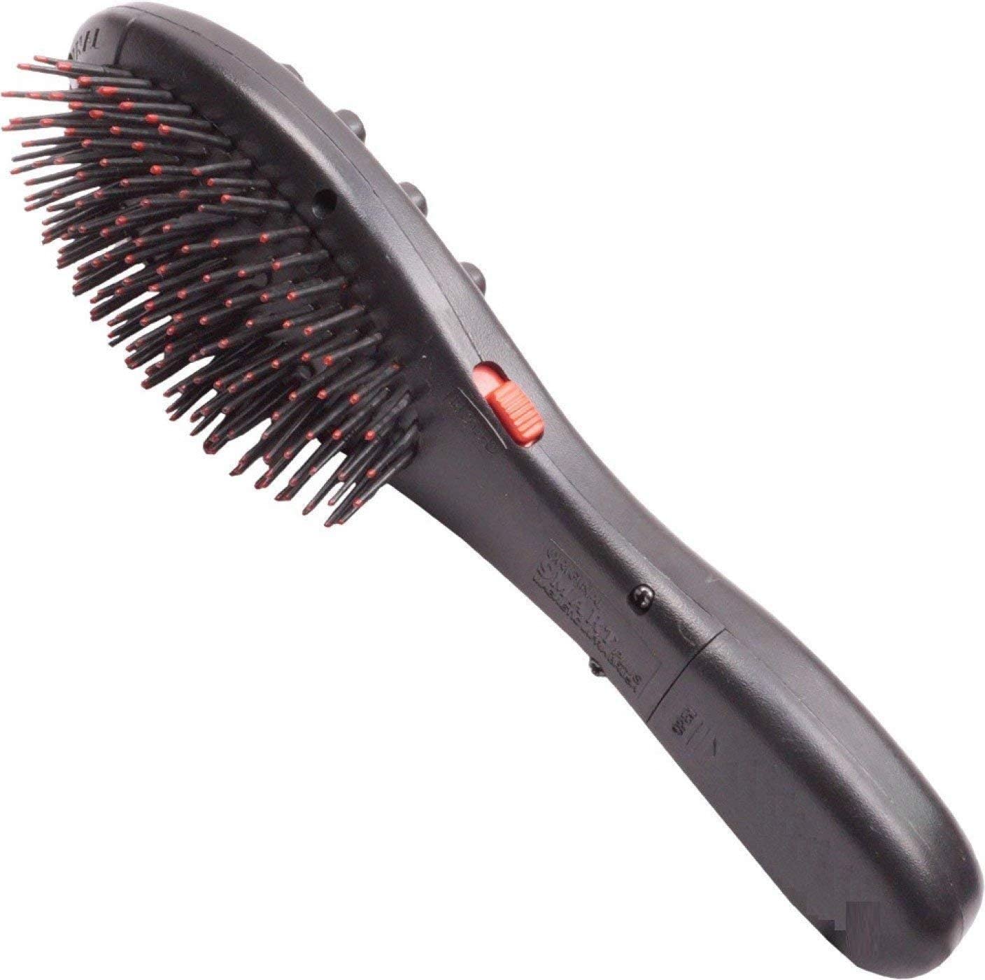 Vinban Electric Magnetic Vibrating Massager Hair Brush - 2 Pack Black Scalp Massage Brush for Hair Growth & Blood Circulation, Battery Powered Hair Care Tool for Relaxation & Stress Relief at Home or Salon