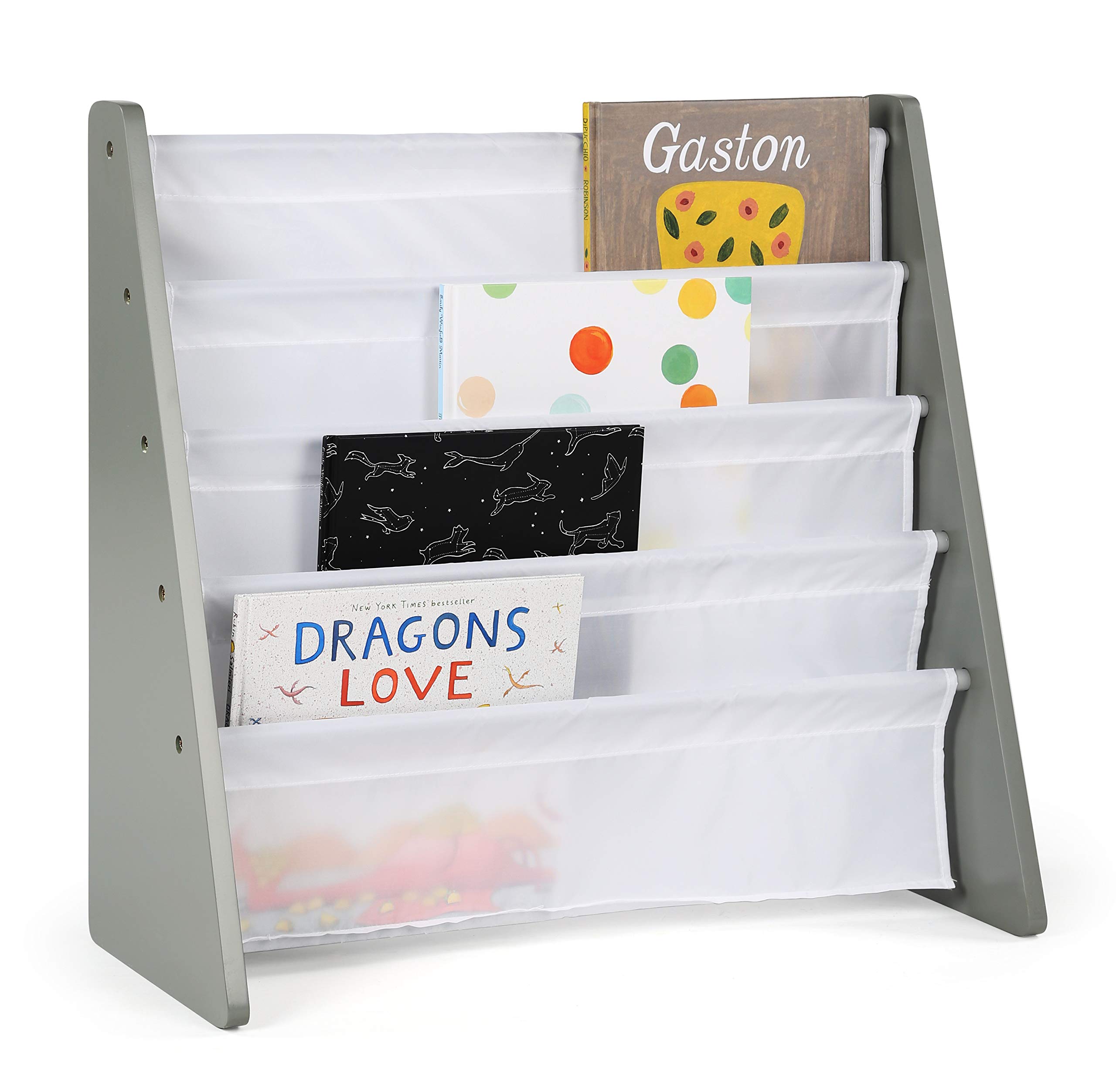 Humble Crew Supersized Wood Toy Storage Organizer & Kids Book Rack - Extra Large Grey/White Bookshelf for Nursery, Playroom & Kids Bedroom Organization