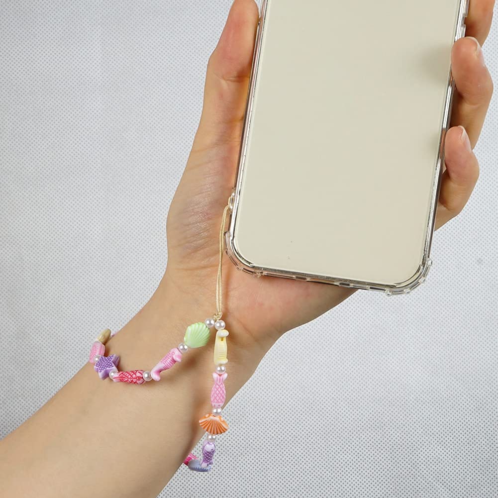 Beaded Phone Lanyard Wrist Strap for Women & Girls - Stylish Phone Charm Decoration for iPhone, Samsung & Smartphones - Perfect for Work, Travel & Everyday Use