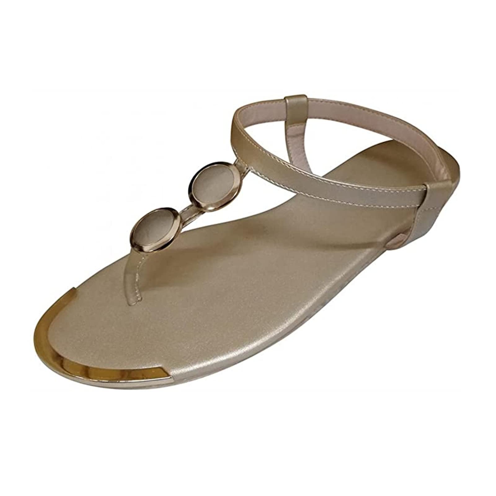 Lausiuoe Women's Dressy Summer Sandals - Comfortable Ankle Strap Flat Sandals for Beach, Casual & Flip Flop Wear | Perfect for Vacation, Walking & Outdoor Activities