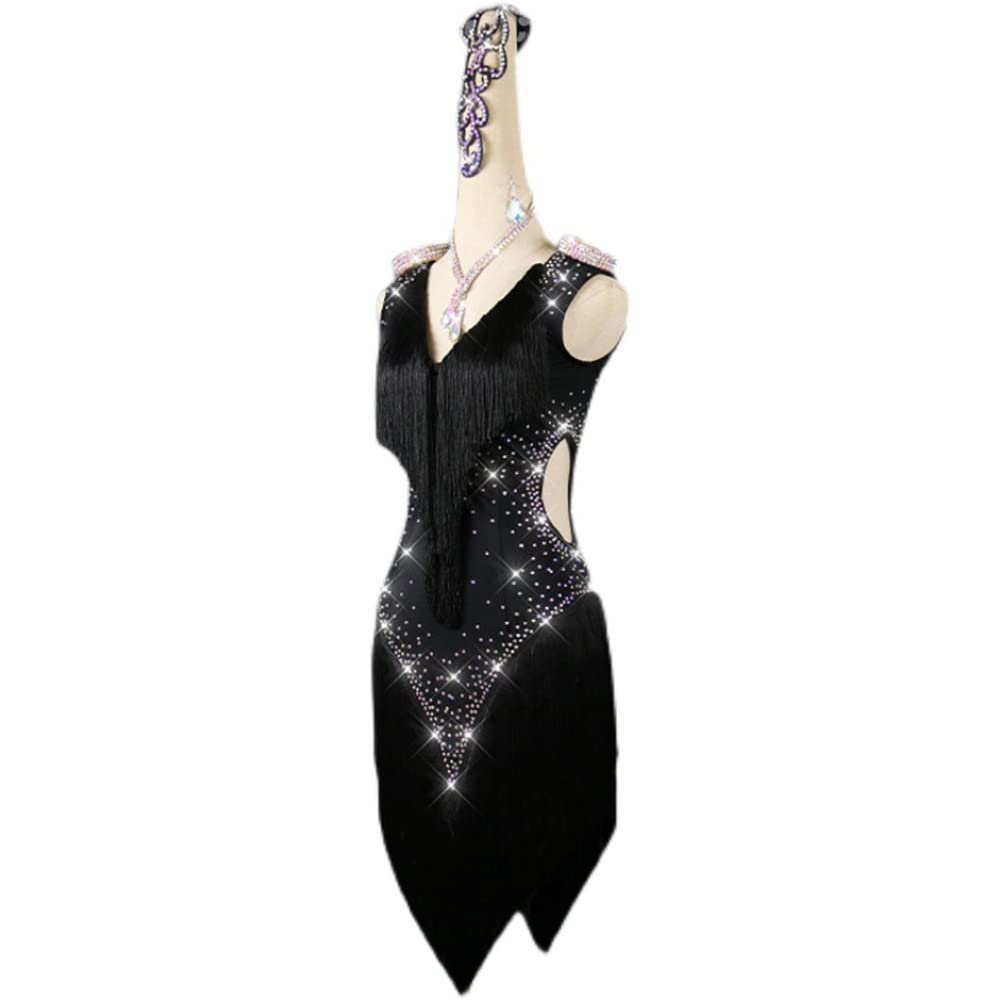 Women's Figure Skating Dress - Lyrical Dance Dress with Asymmetrical Design & Color Block Sleeveless Style (Black, Small) | Perfect for Ice Skating, Ballet, Worship Dance & Stage Performances