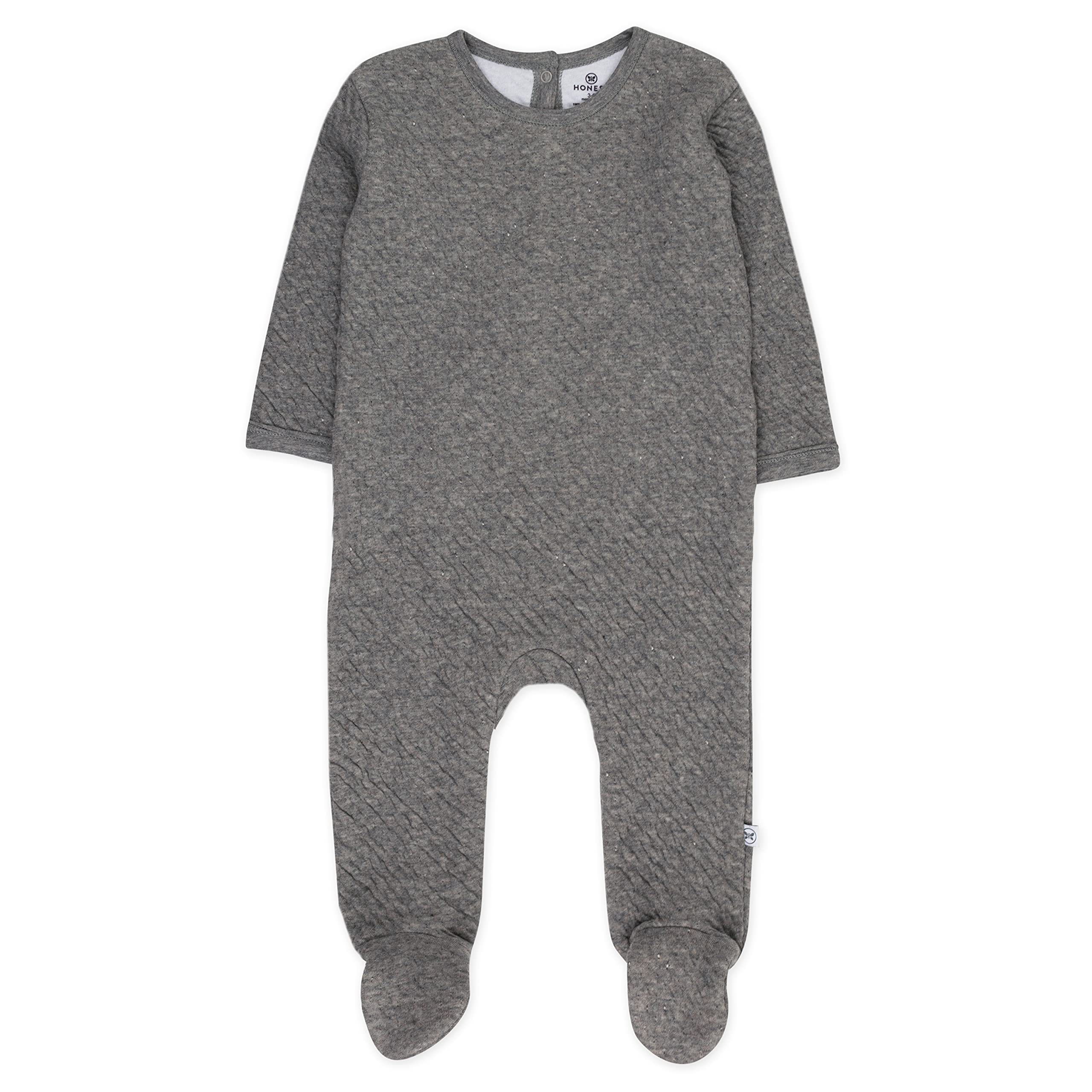 HonestBaby Organic Cotton Baby Coverall - Soft & Breathable Matelasse Union Suit for Newborns & Infants - Perfect for Playtime, Nursery & Photo Shoots