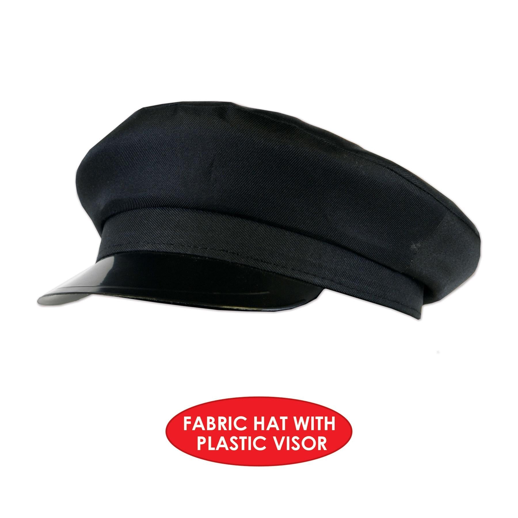 12 Pack Beistle Chauffeur Hats - Classic Black Driver Caps for Costumes, Parties & Events - Perfect for Halloween, Themed Parties and Role Play