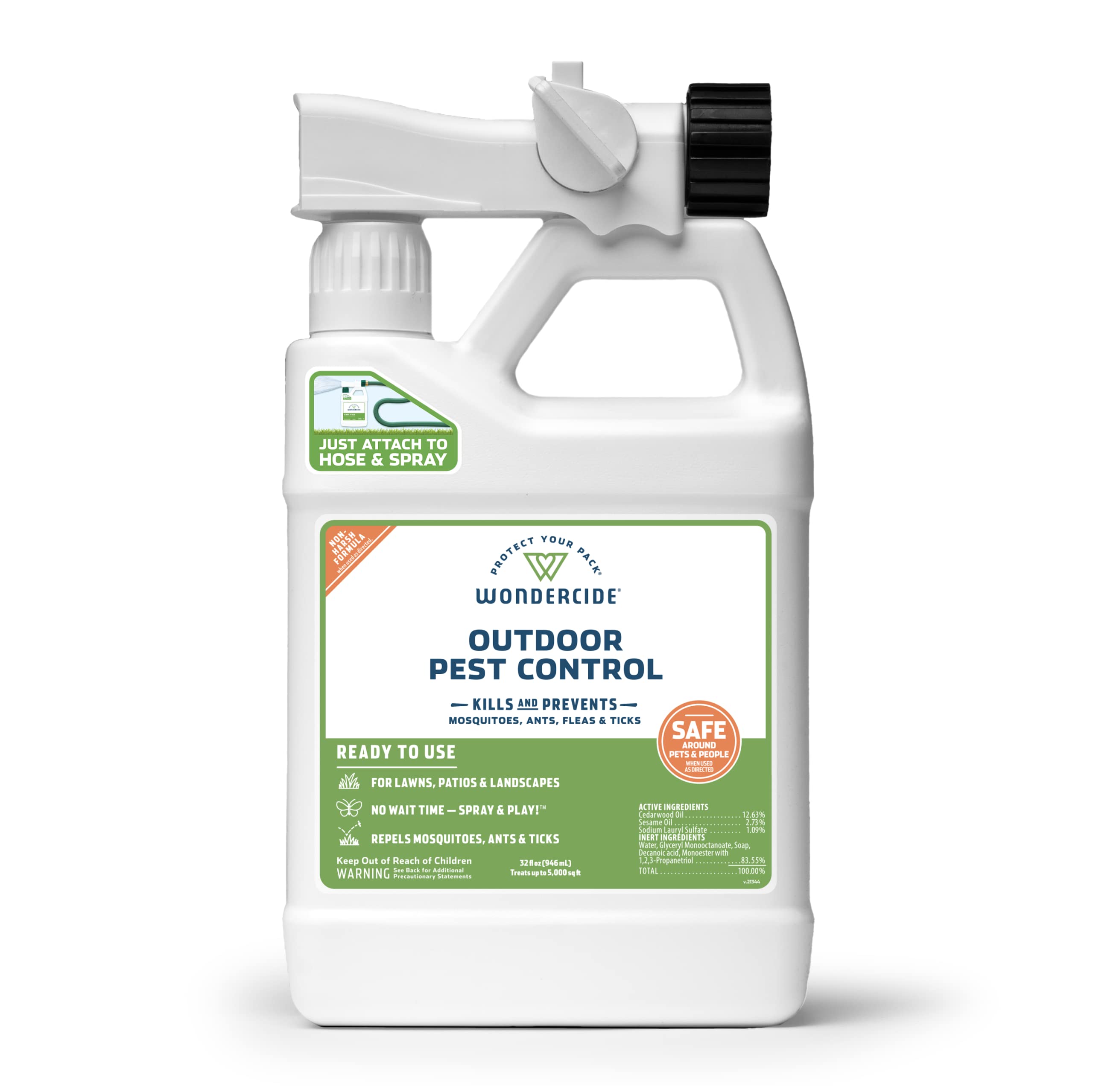Wondercide Natural Essential Oils Outdoor Pest Control Spray - Mosquito, Ant & Insect Repellent, Treatment & Killer - Pet & Kid Safe - 32oz - Perfect for Backyards, Patios & Camping Trips