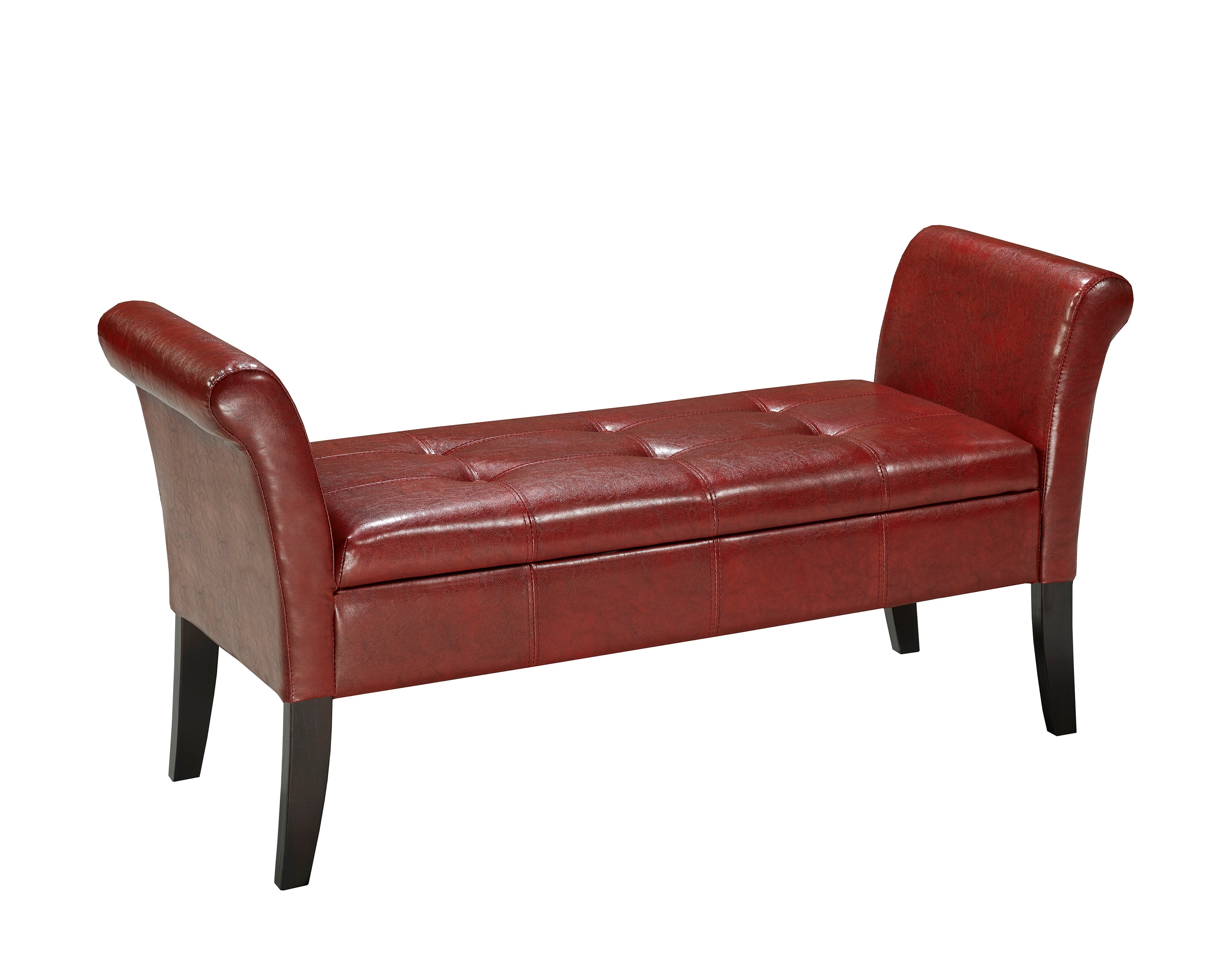 Red Accent Bench - Stylish Seating for Entryway, Bedroom & Living Room - Perfect for Small Spaces & Home Decor