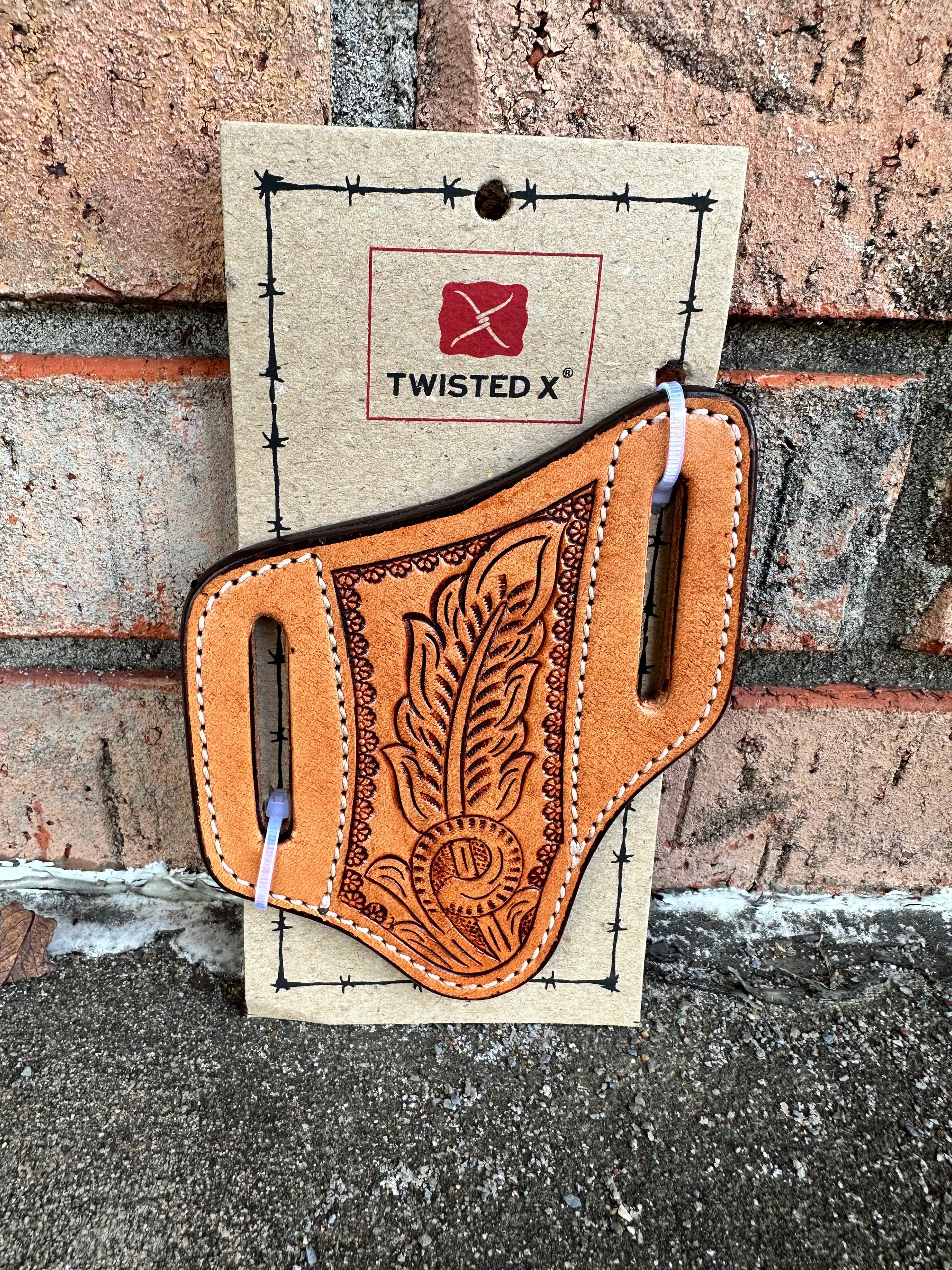 Twisted X Floral Tooled Pancake Knife Sheath XKS 120 - Durable Leather Knife Holder for Outdoor, Hunting & Camping - Perfect for Bushcraft & Survival Gear
