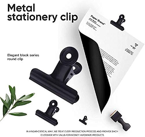 Strong Metal Bulldog Clips with Hole for Push-pin - 38mm Black Paper File Clips, Small Binder Clips for Office, School & DIY Projects - Perfect for Organizing Documents, Sealing Coffee/Tea Bags & Photo Grid Displays