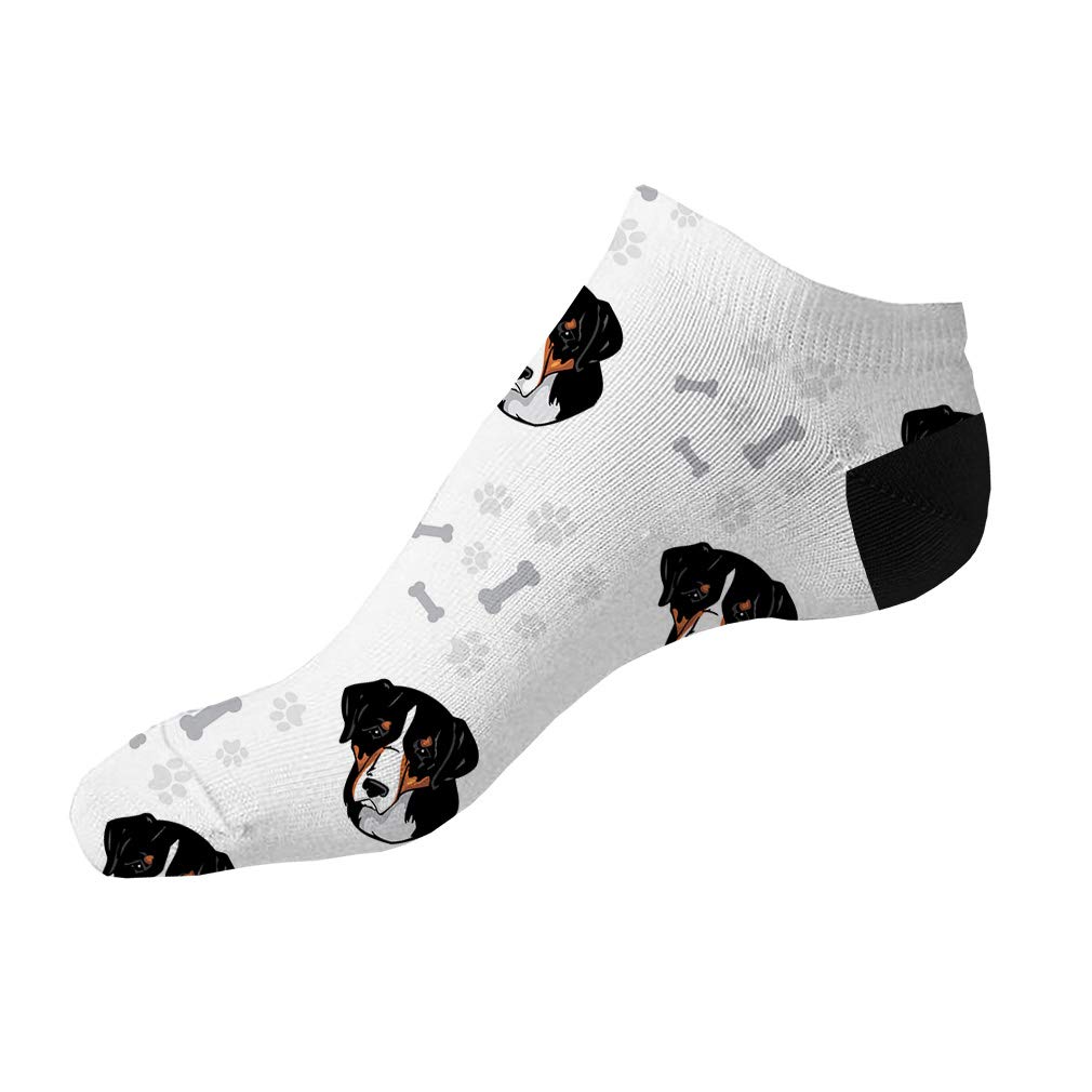 Greater Swiss Mountain Dog No Show Socks - Breathable Polyester Ankle Socks for Women & Men - Fun Novelty Socks One Size Fits Most - Perfect for Casual Wear, Sneakers & Gifts