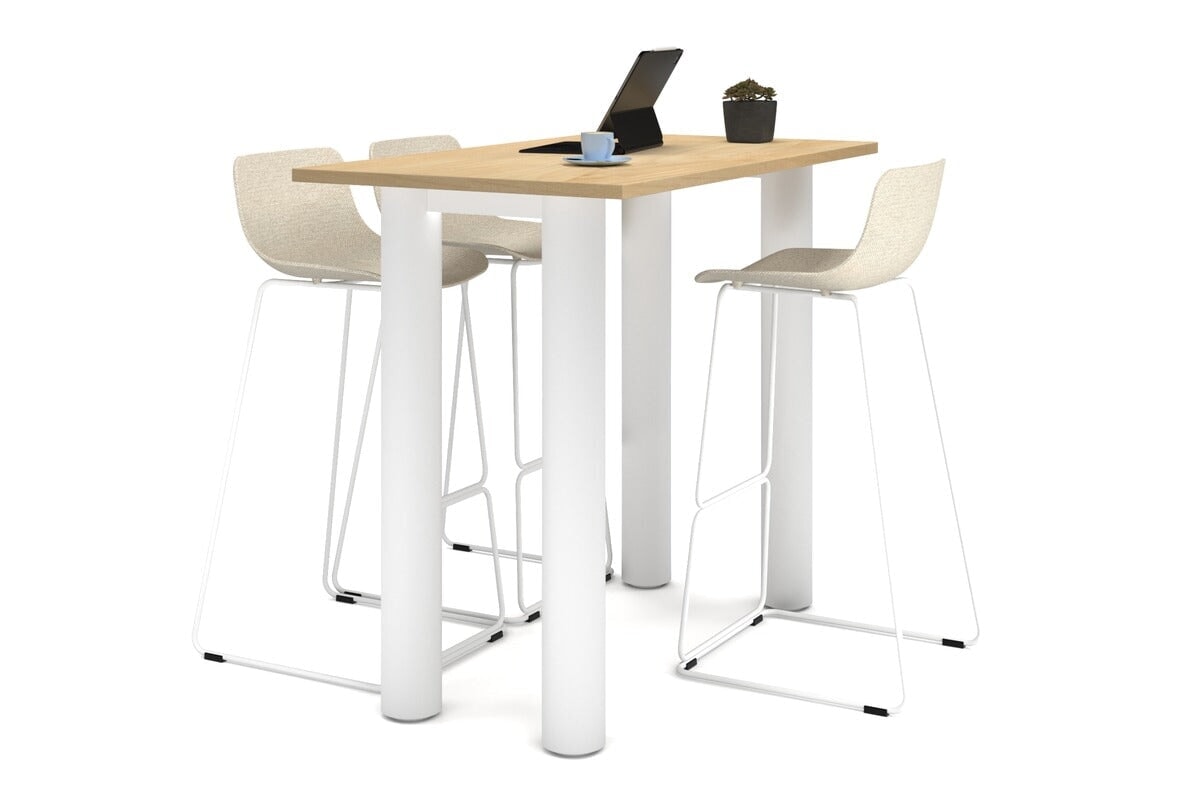Quadro Cylinder Legs Counter Table - 1200L x 700W - Modern Kitchen Island & Bar Stool Dining Set for Home & Restaurant Use