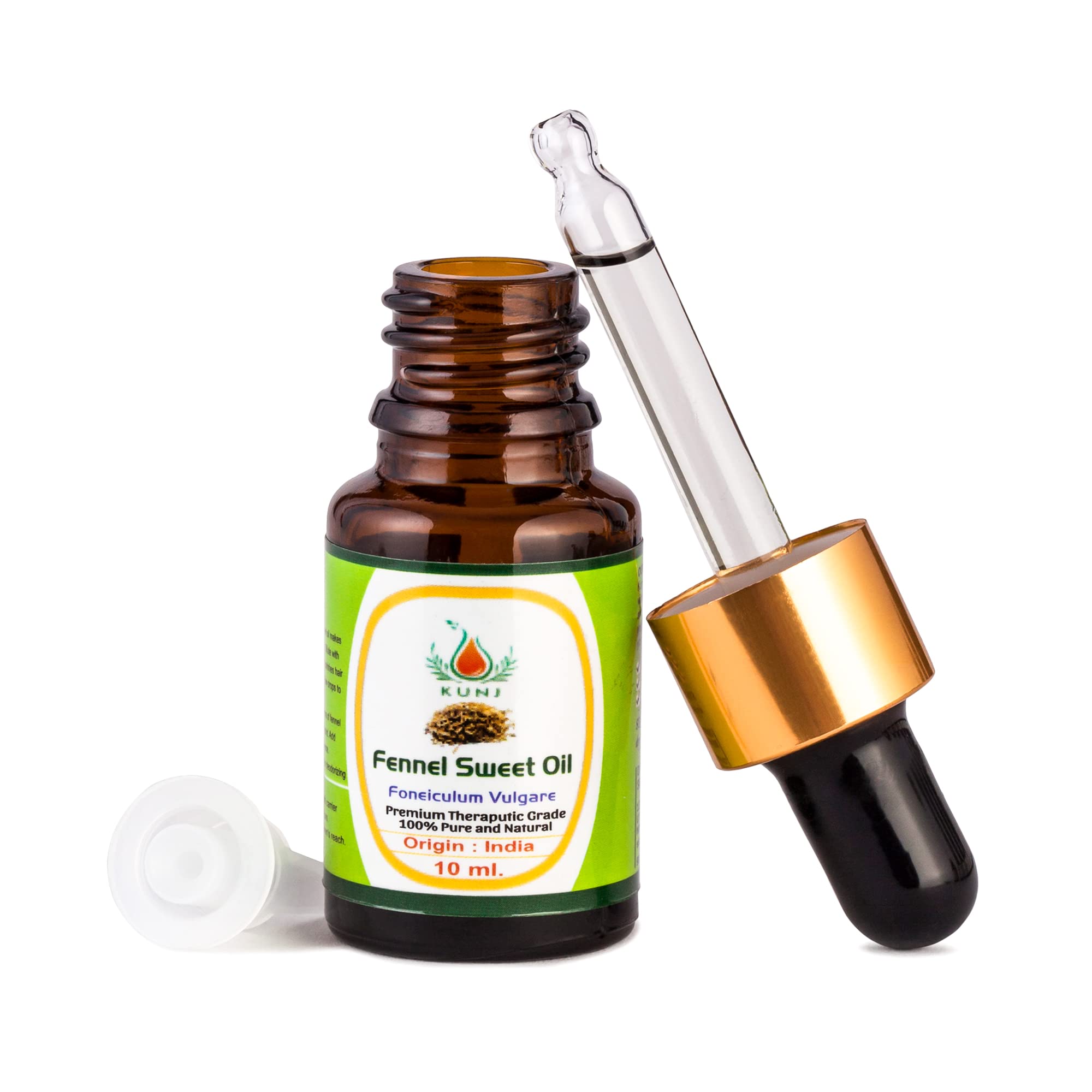 100% Pure & Natural Fennel Sweet Essential Oil (Foeniculum Vulgare) - Undiluted Therapeutic Grade, Steam Distilled for Skin Care, Hair Growth & Aromatherapy - 10ml Bottle for Massage, Diffuser & DIY Beauty Products