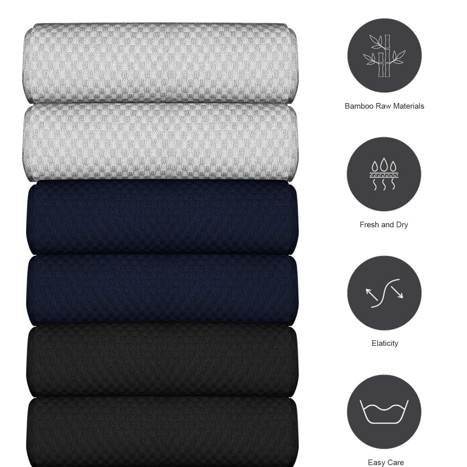 MissShorthair Men's Bamboo Dress Socks - 6 Pairs Soft Breathable Calf-Length Socks for Work & Casual Wear - Perfect for Office, Business Meetings & Everyday Comfort
