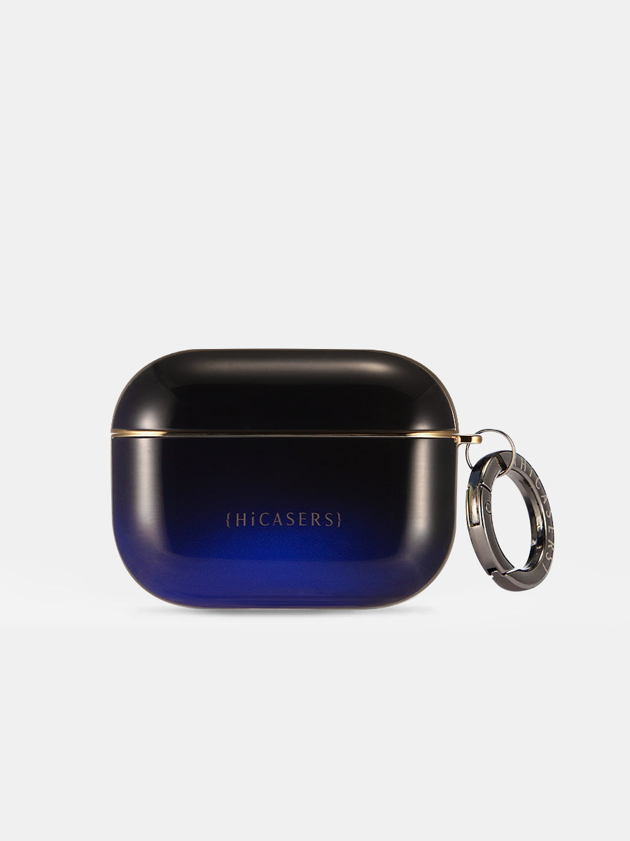 Sky Gradient Iridescent AirPods Case - Blue & Black Shimmer | Trendy Protective Cover for AirPods Pro/1/2/3 | Perfect for Workouts, Travel & Everyday Use