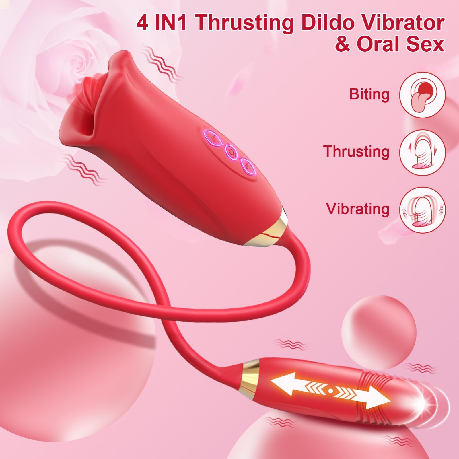 Best Women's Vibrator - Tongue Licking & Nipple Stimulator with Clitoral Vibrating Egg | Rechargeable G-Spot & Clit Massager for Couples Play & Solo Pleasure | Perfect for Bedroom Fun & Relaxation