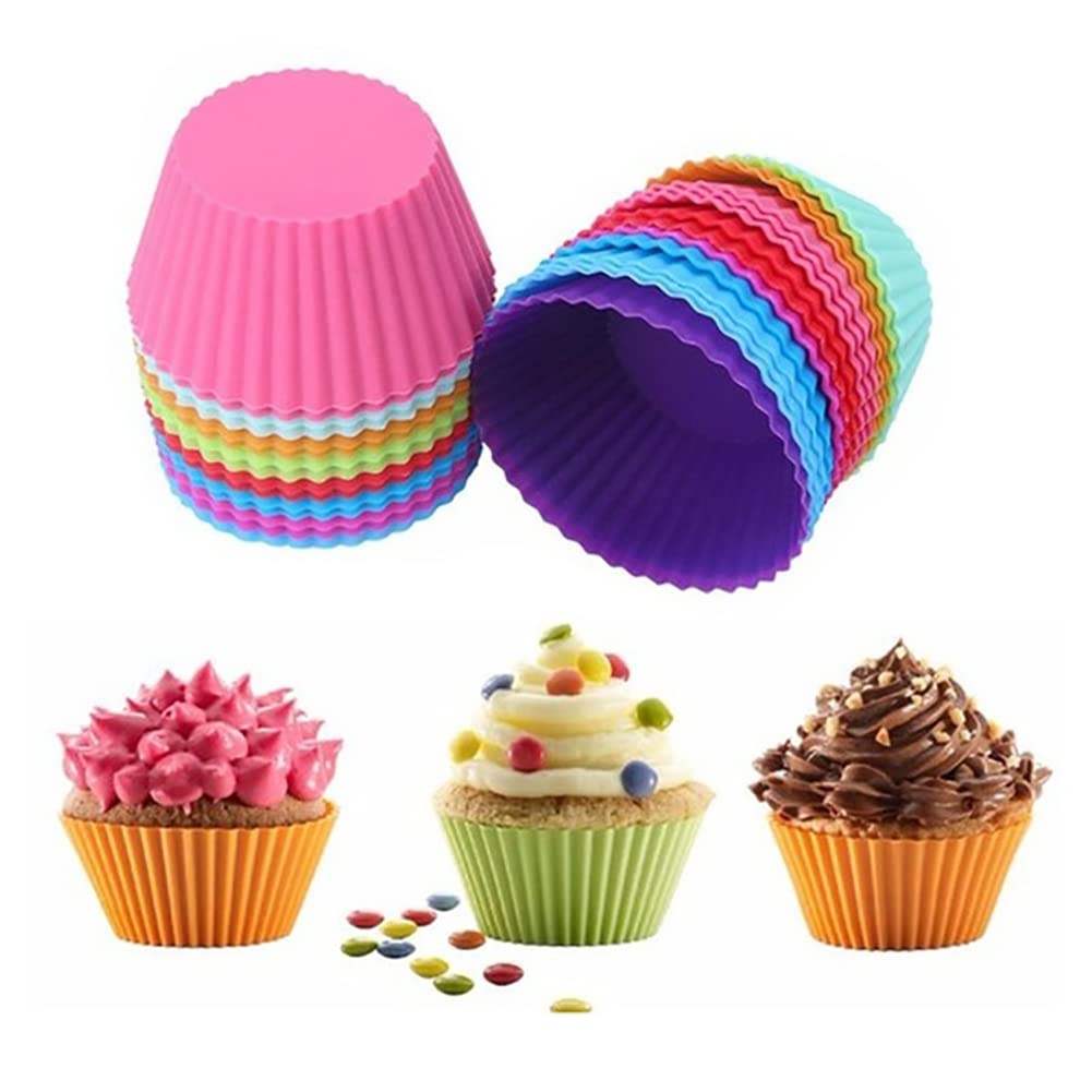 6PCS Reusable Silicone Cupcake Molds & Muffin Liners - Dishwasher Safe Baking Cases for Perfect Cupcakes, Muffins & Desserts - Ideal for Home Baking, Parties & Holiday Treats