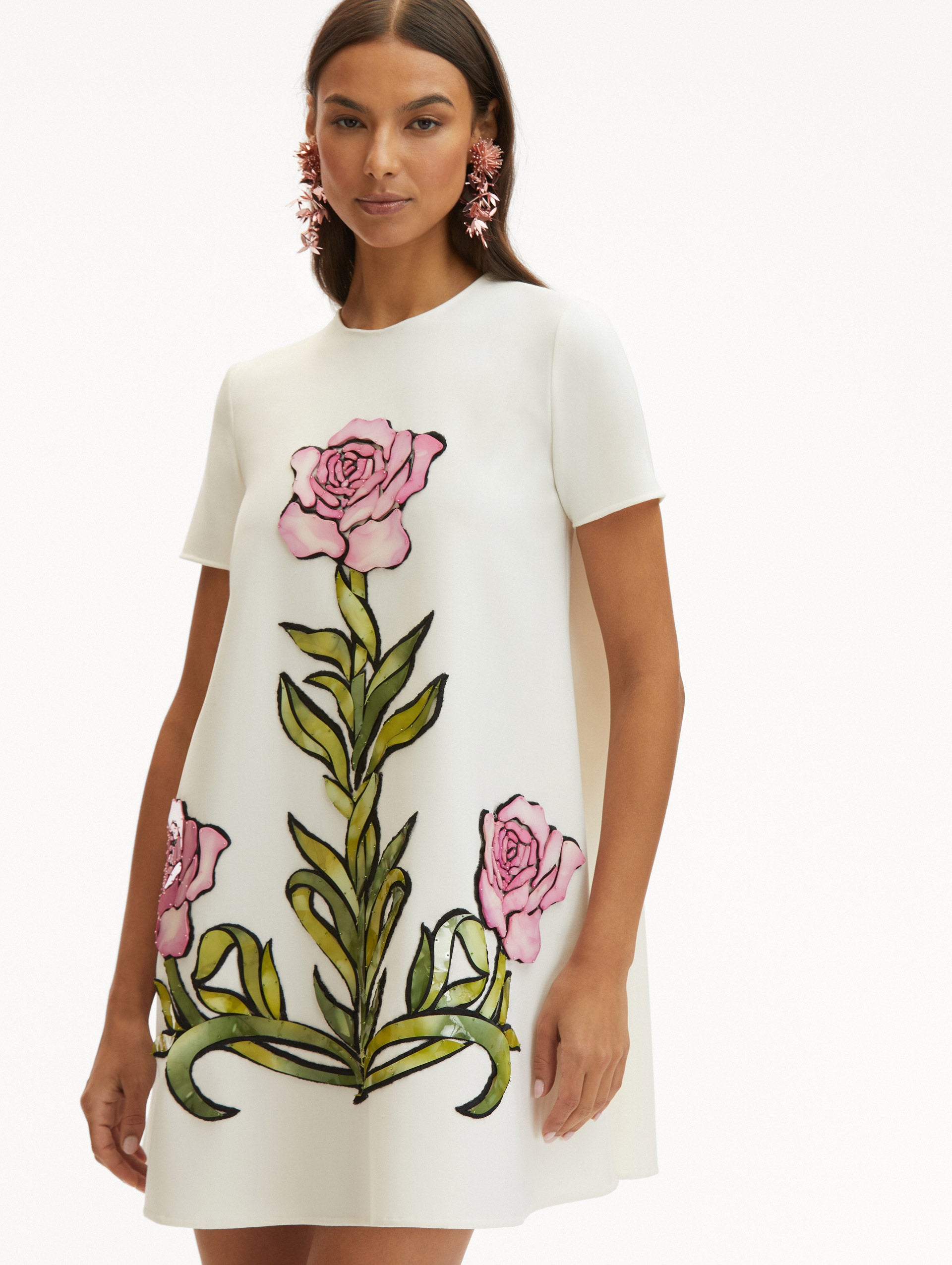 English Rose Mosaic Shift Dress - Floral Print Summer Dress for Women | Perfect for Garden Parties, Brunch Dates & Vacation Outfits