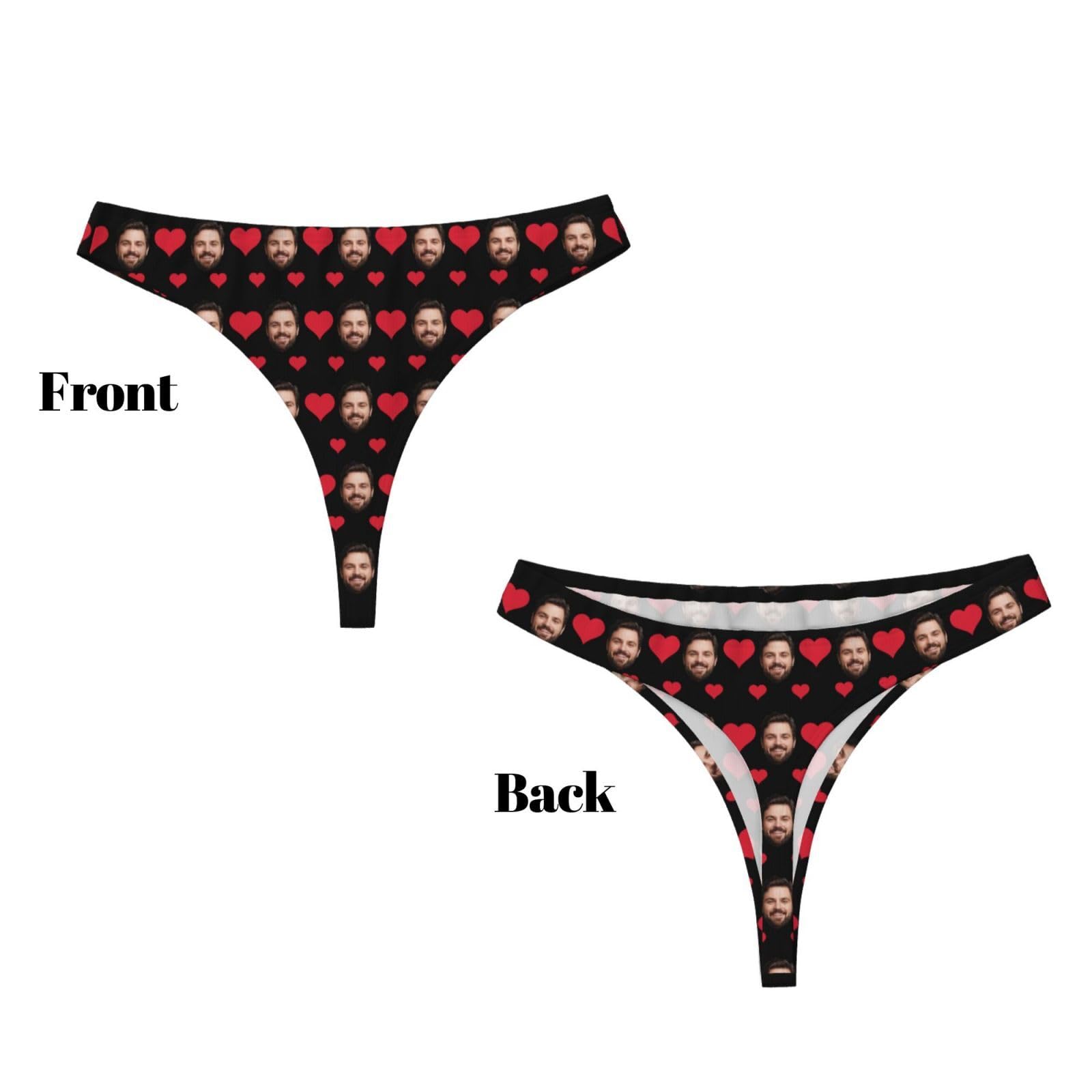 Custom Women's Underwear - Personalized Thongs with Picture, Text & Logo - Funny Gift with Face Print - Perfect for Birthdays, Bachelorette Parties & Unique Gifts