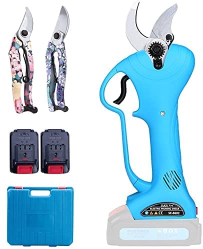 DUSIQ Cordless Electric Pruning Shears - 30MM (1.2 Inch) Cutting Diameter, High Carbon Steel Blades, Rechargeable Garden Scissors for Trimming, Pruning & Landscaping - Perfect for Home Gardening, Vineyard & Orchard Maintenance