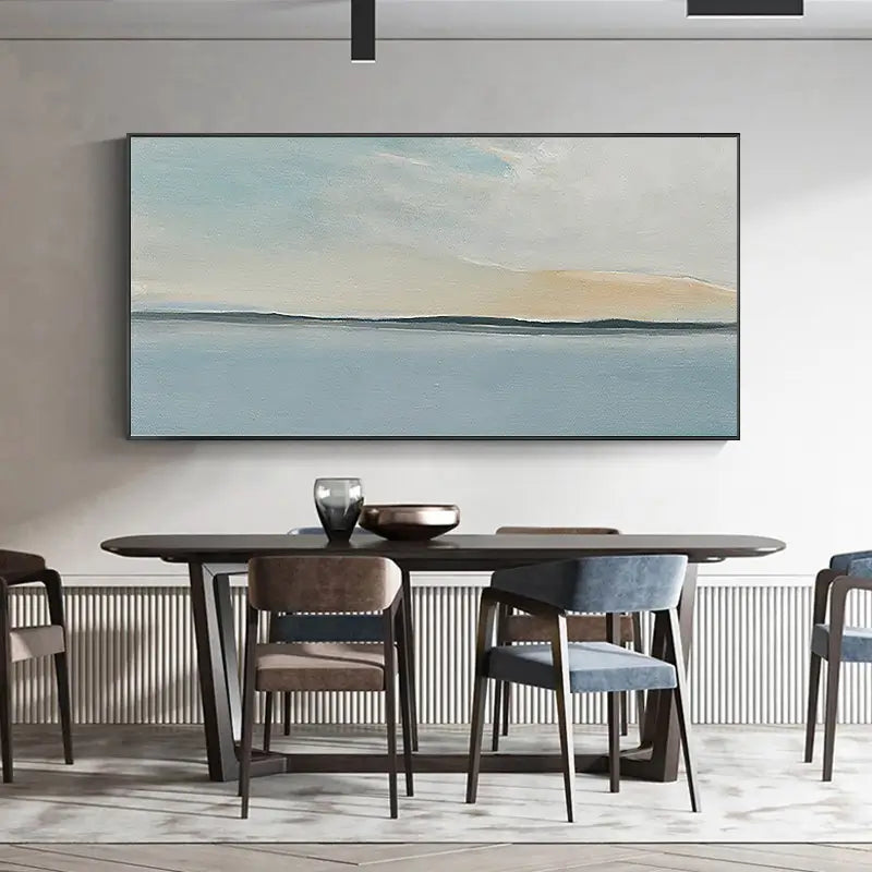 Ocean and Sky Painting - Handmade Canvas Art #OS023 for Home Decor, Office Wall Art, and Living Room Aesthetic