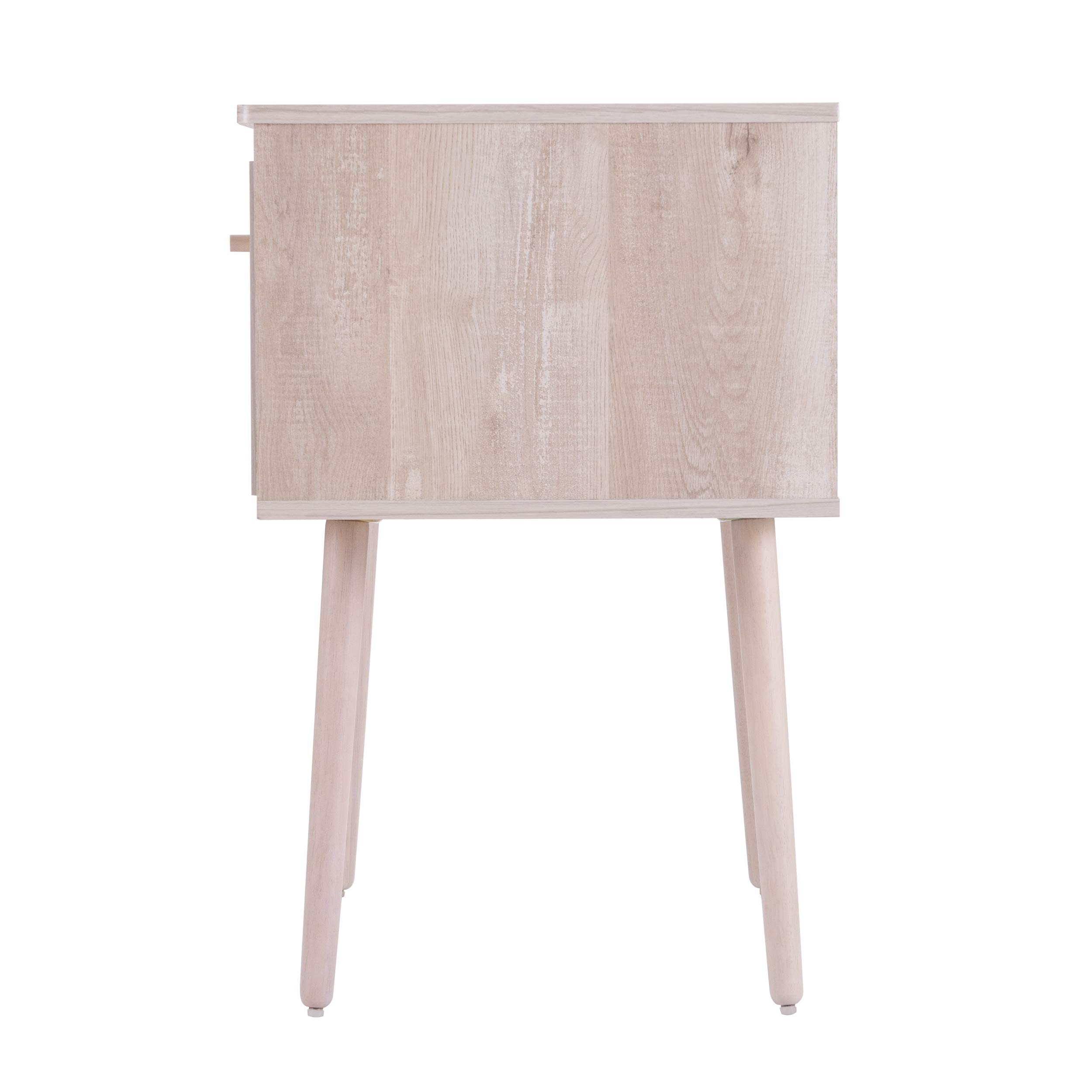 SEI Furniture Harzen Vanity Desk - Graywashed Finish, Modern Writing Desk with Drawers for Home Office, Bedroom & Dressing Room