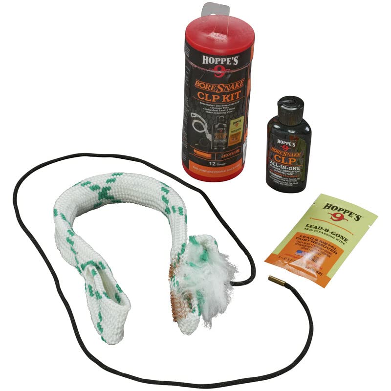 Hoppes 12 Gauge Shotgun Cleaning Kit with Gun Snake - for Home & Range Maintenance