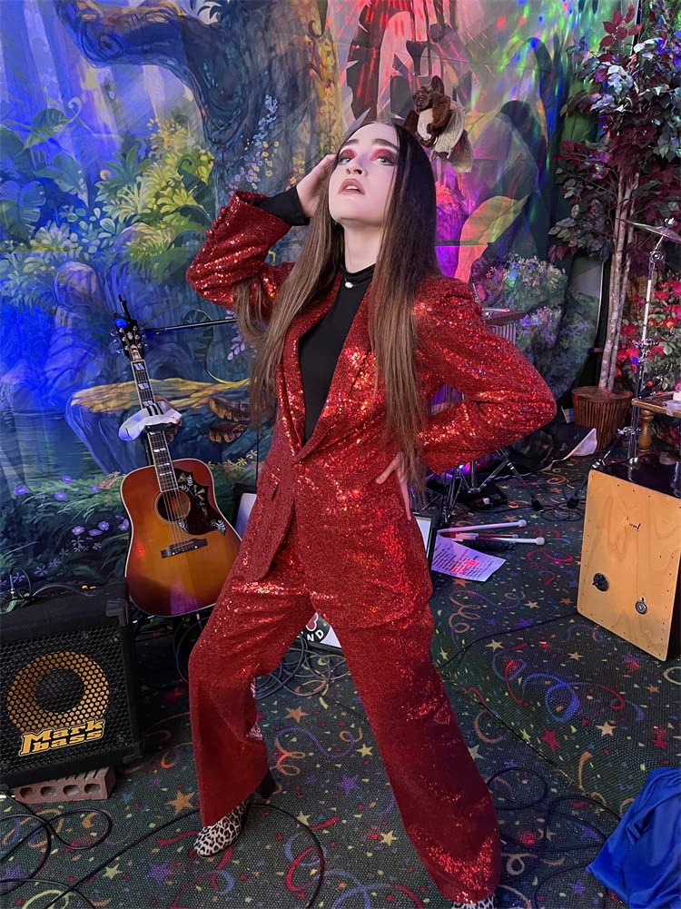 Women's Sequin Blazer Suit Set - Elegant Wedding & Party Tuxedo Outfit for Ladies | Formal Events, Prom, Evening Gala, Cocktail Parties