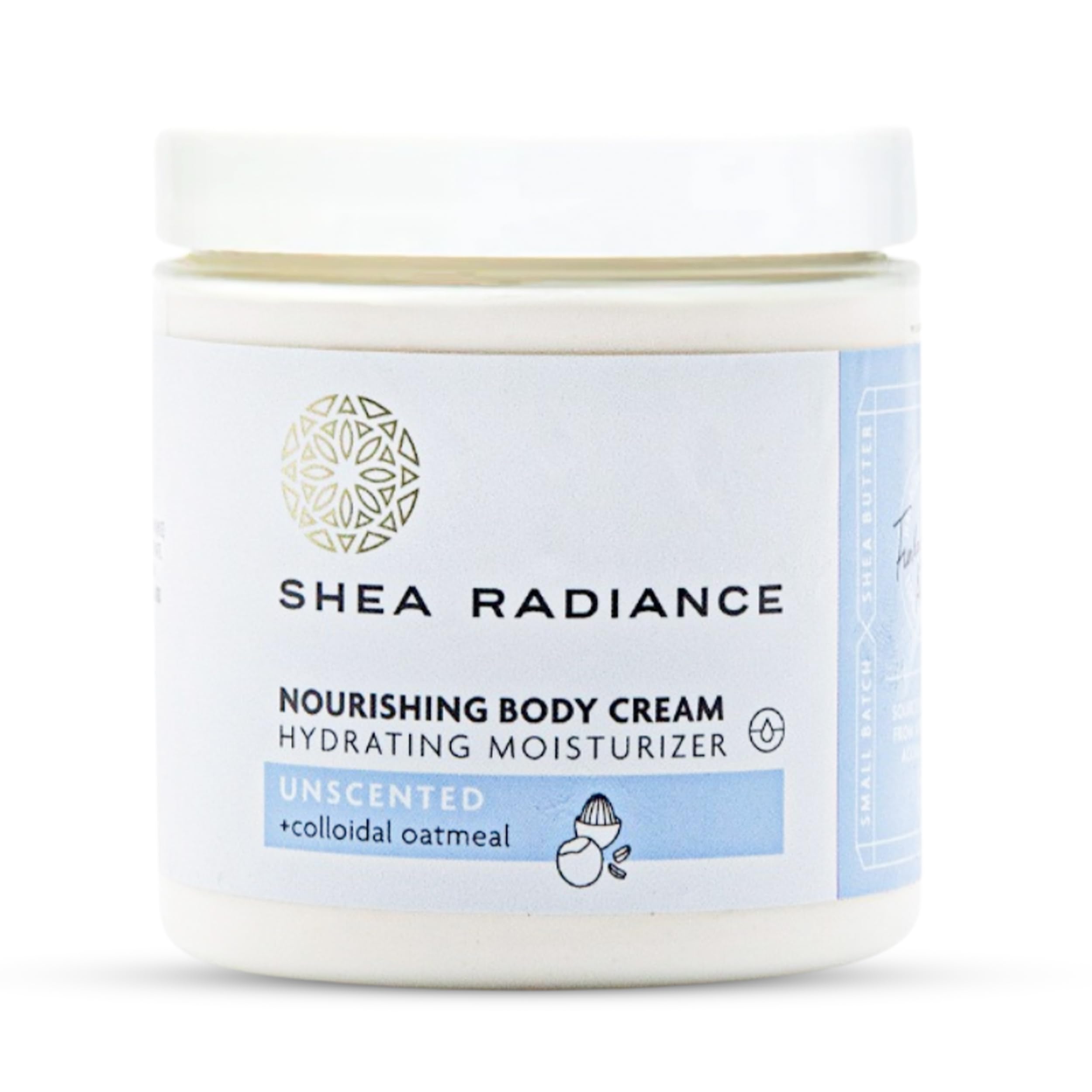 Shea Radiance Colloidal Oatmeal Body Cream - Unscented Moisturizer for Sensitive Skin | 8 oz Hydrating Lotion with Long-Lasting Moisture | Perfect for Dry Skin Relief & Daily Nourishment