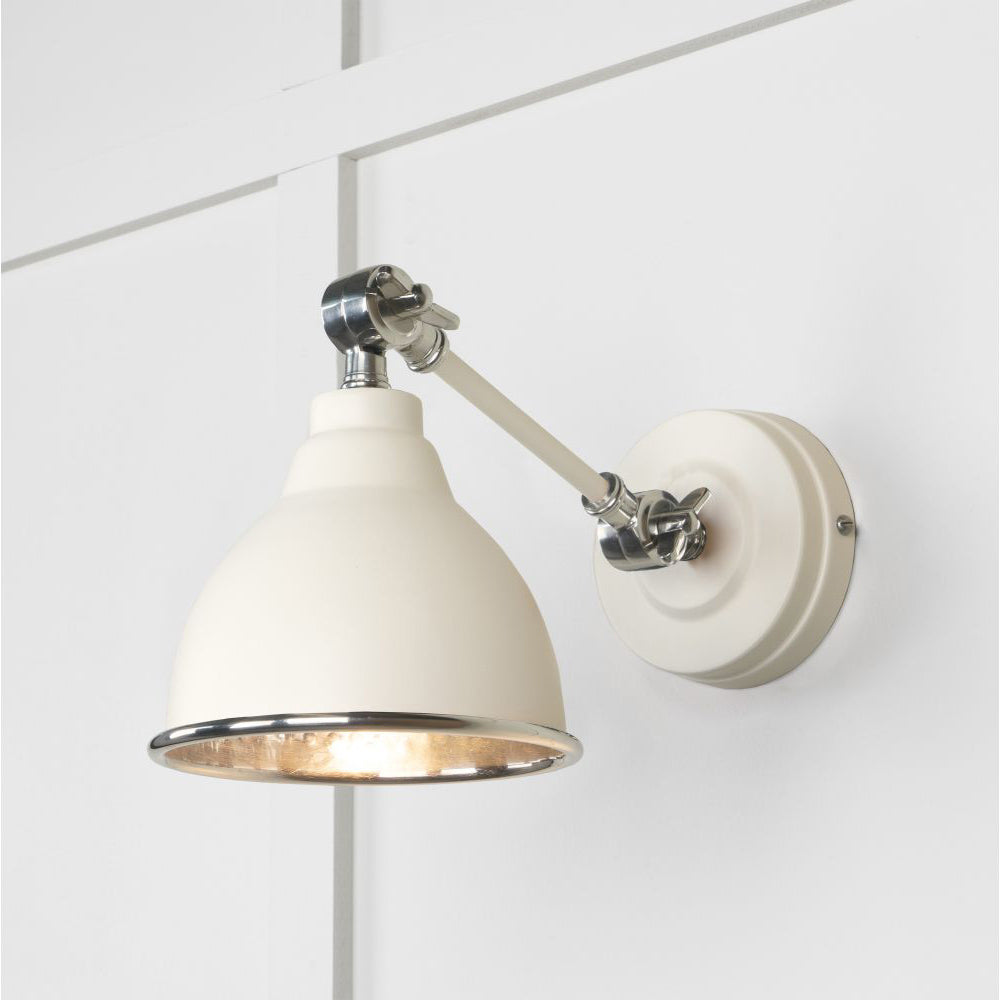 Hammered Nickel Brindley Wall Light - Vintage Industrial Sconce in Multiple Finishes - Perfect for Bedroom, Living Room & Hallway Lighting