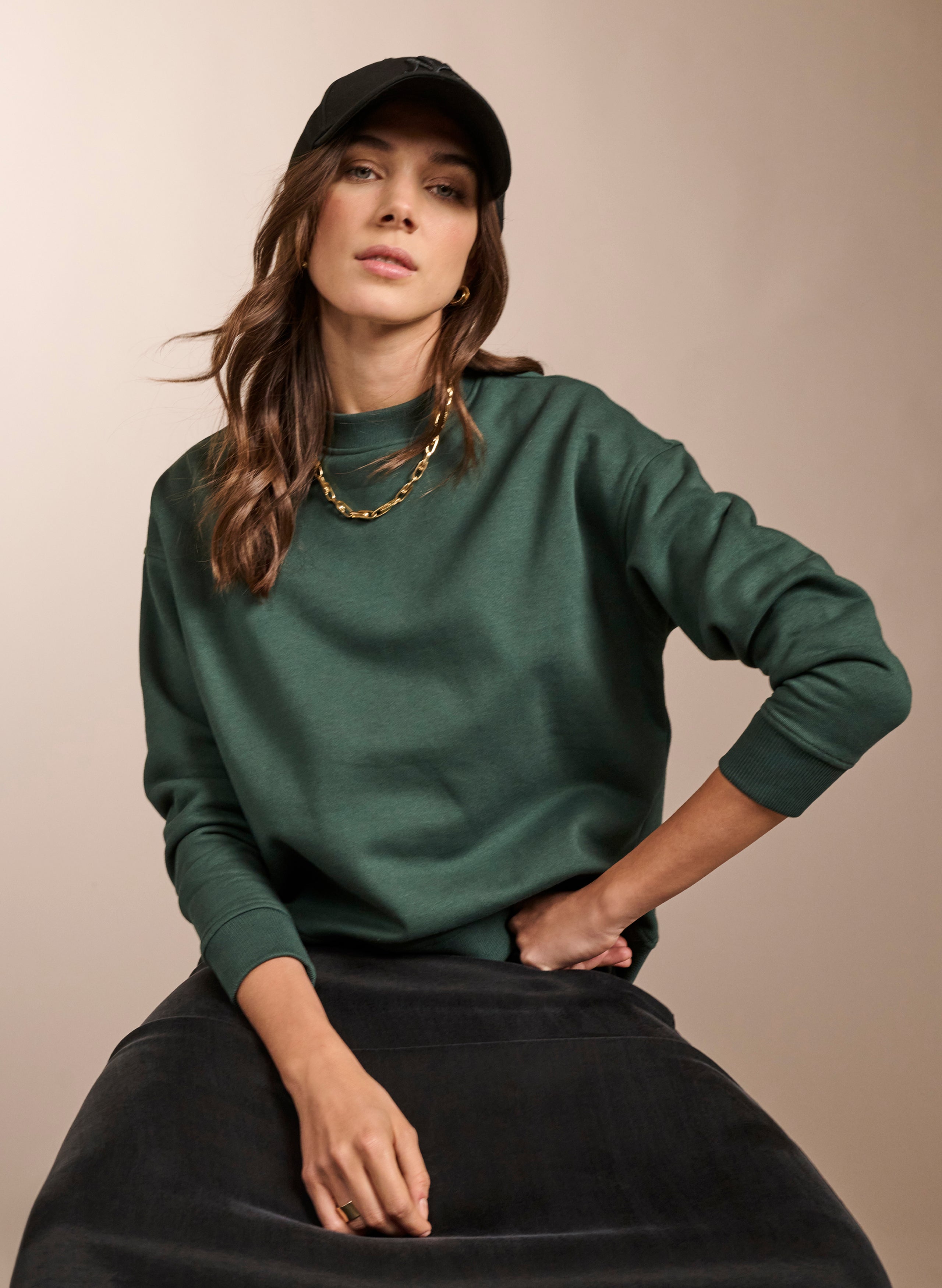 Gracie Organic Cotton & Kapok Blend Sweatshirt for Women | Eco-Friendly Comfort Wear | Casual Loungewear & Yoga Outfit