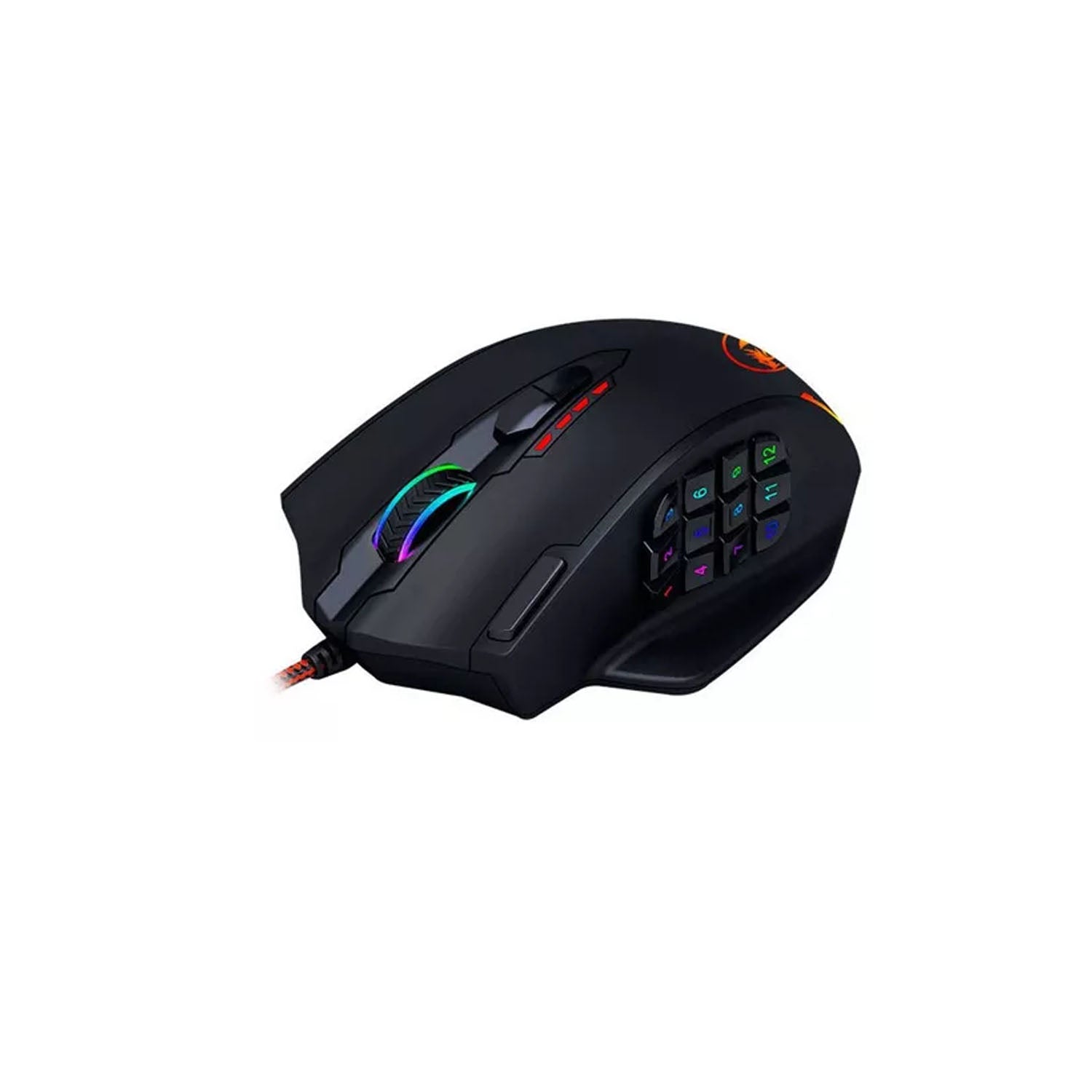 Redragon IMPACT M908 Wired Gaming Mouse with 12,400 DPI, 11 Programmable Buttons, RGB Backlit - Perfect for FPS, MOBA, and MMO Games