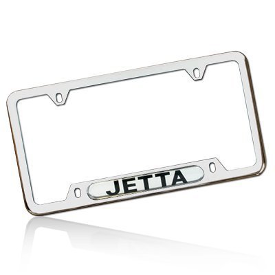 Premium Polished Stainless Steel License Plate Frame for Volkswagen Jetta - Durable & Rust-Proof Car Accessory for Front & Rear Bumper Protection