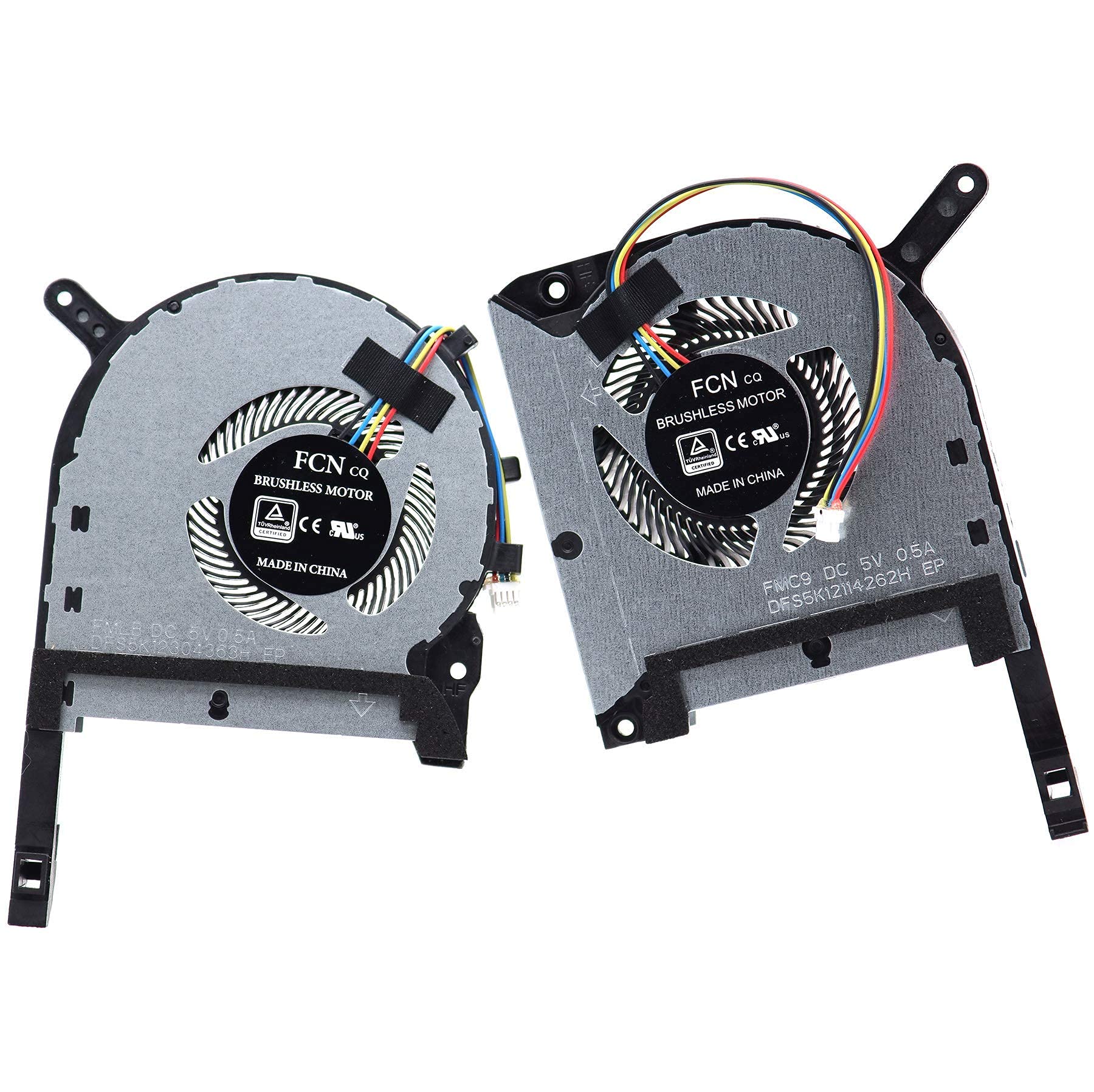 ASUS TUF Gaming Laptop Cooling Fan Kit - CPU Fan DFS5K12304363H FMLB & GPU Fan DFS5K12114262H FMC9 Replacement for FA506 FX506 FX506LU FA706 FX706 FX505 FX705 Models - Perfect for Gaming, Streaming & Heavy Computing Tasks