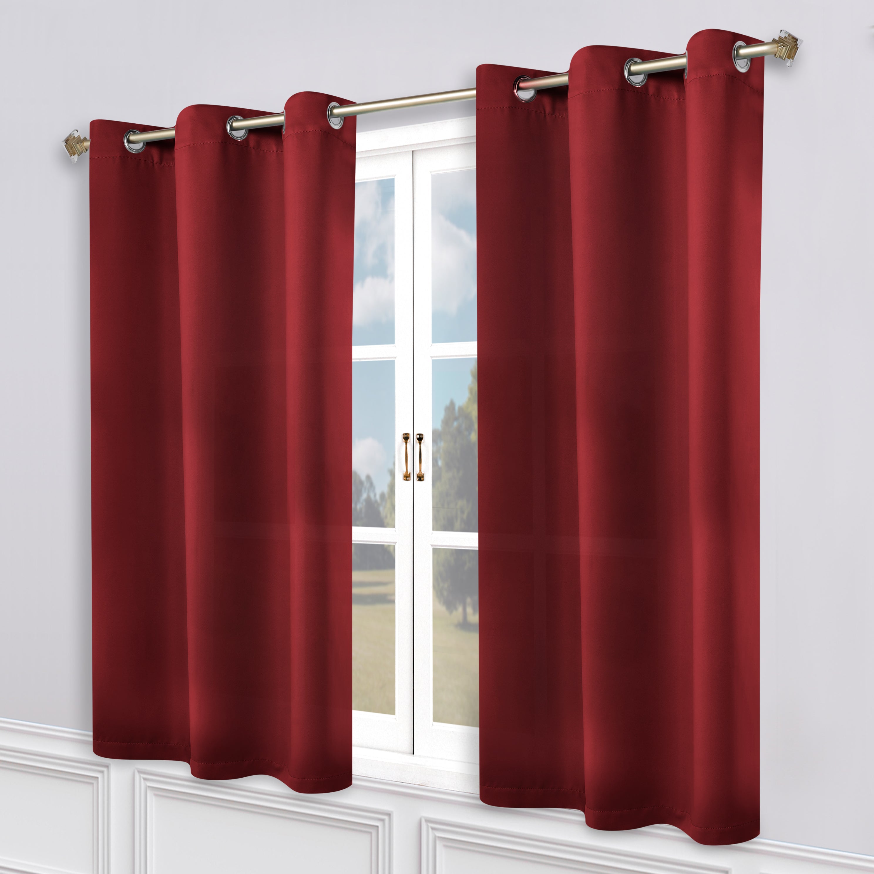 Premium Blackout Curtains Set of 2 - 100% Room Darkening, Machine Washable & Noise Reducing for Bedroom, Nursery & Home Theater