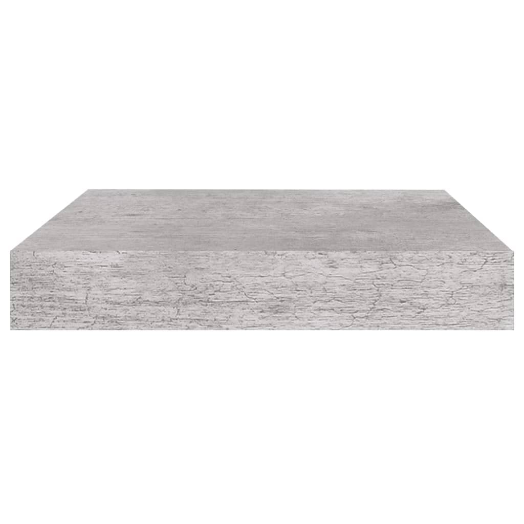 Floating Shelf Wall Mount - Set of 4 Concrete Gray MDF Shelves (9.1