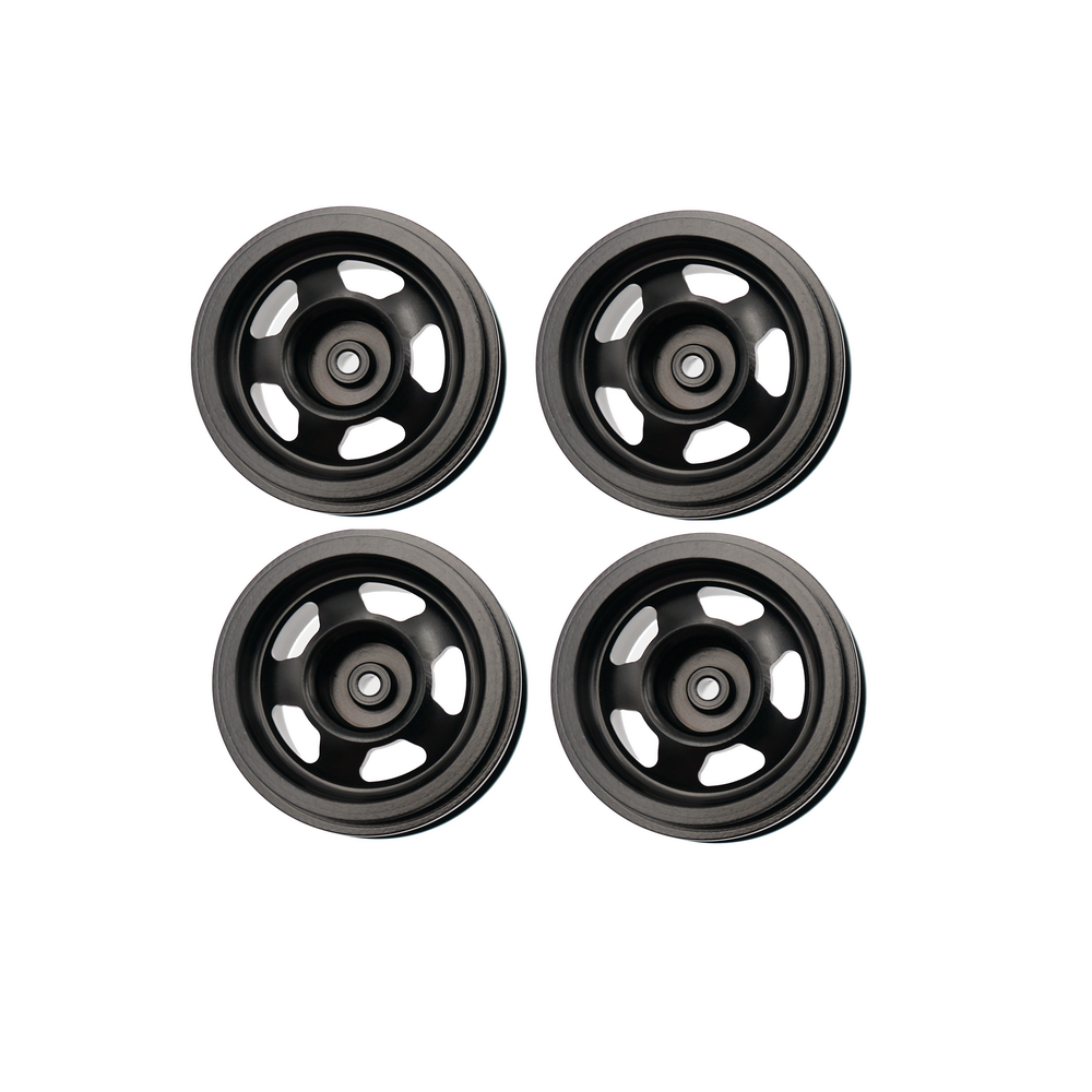 WPL 1/16 Scale Metal Wheels (4PCS) - Silver/Black with Optional Tires for RC Crawler, Rock Racer & Off-Road Vehicle Upgrades