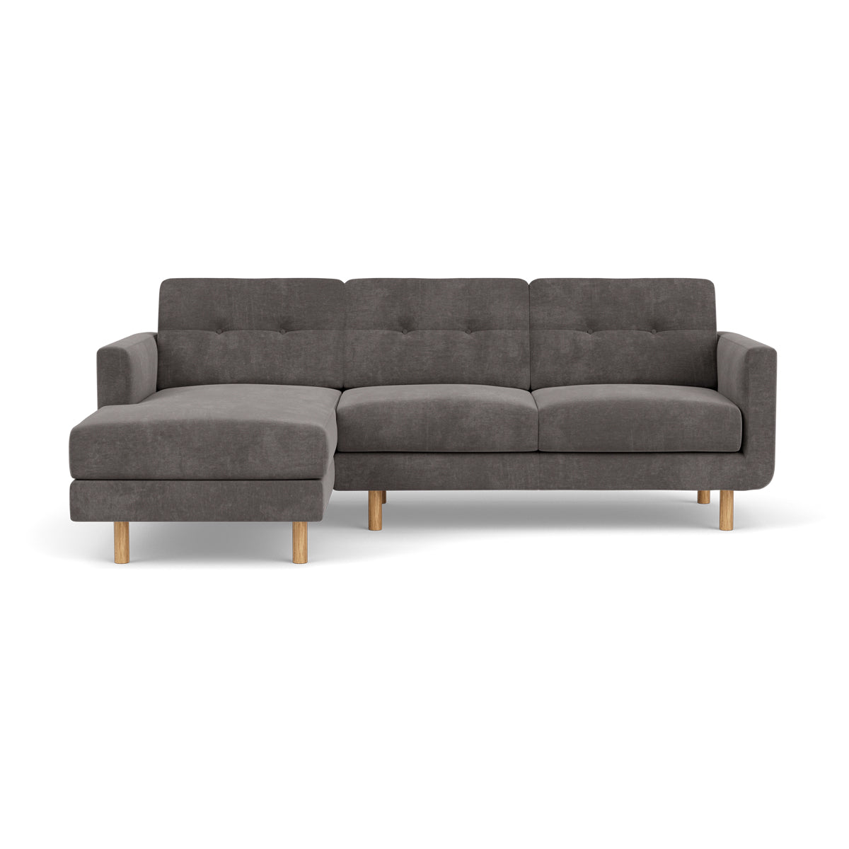 Conrad Fabric Left Chaise Sofa - Modern L-Shaped Sectional Couch with Reversible Chaise Lounge for Living Room, Apartment & Home Theater Comfortable Seating