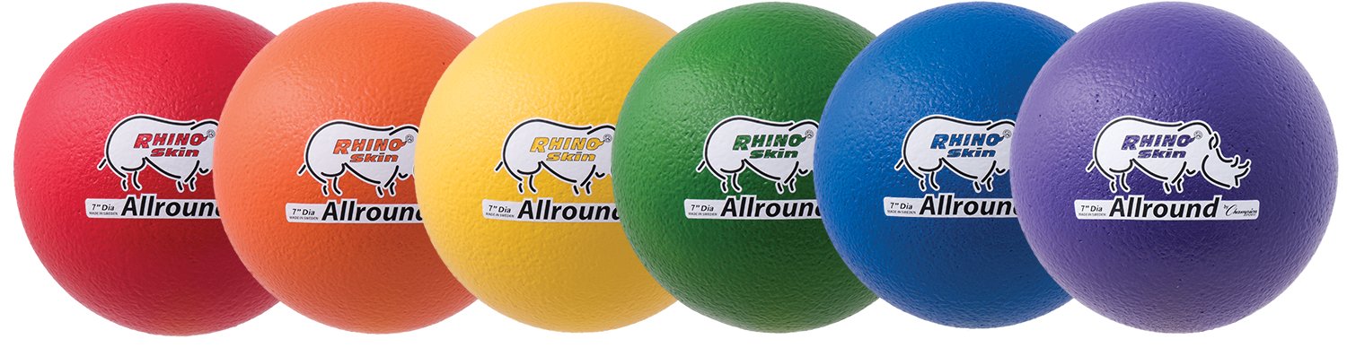 Champion Sports Rhino Skin Medium Bounce Dodgeballs - Premium Rubber Dodge Balls for Gym Class, School PE, and Indoor/Outdoor Team Games