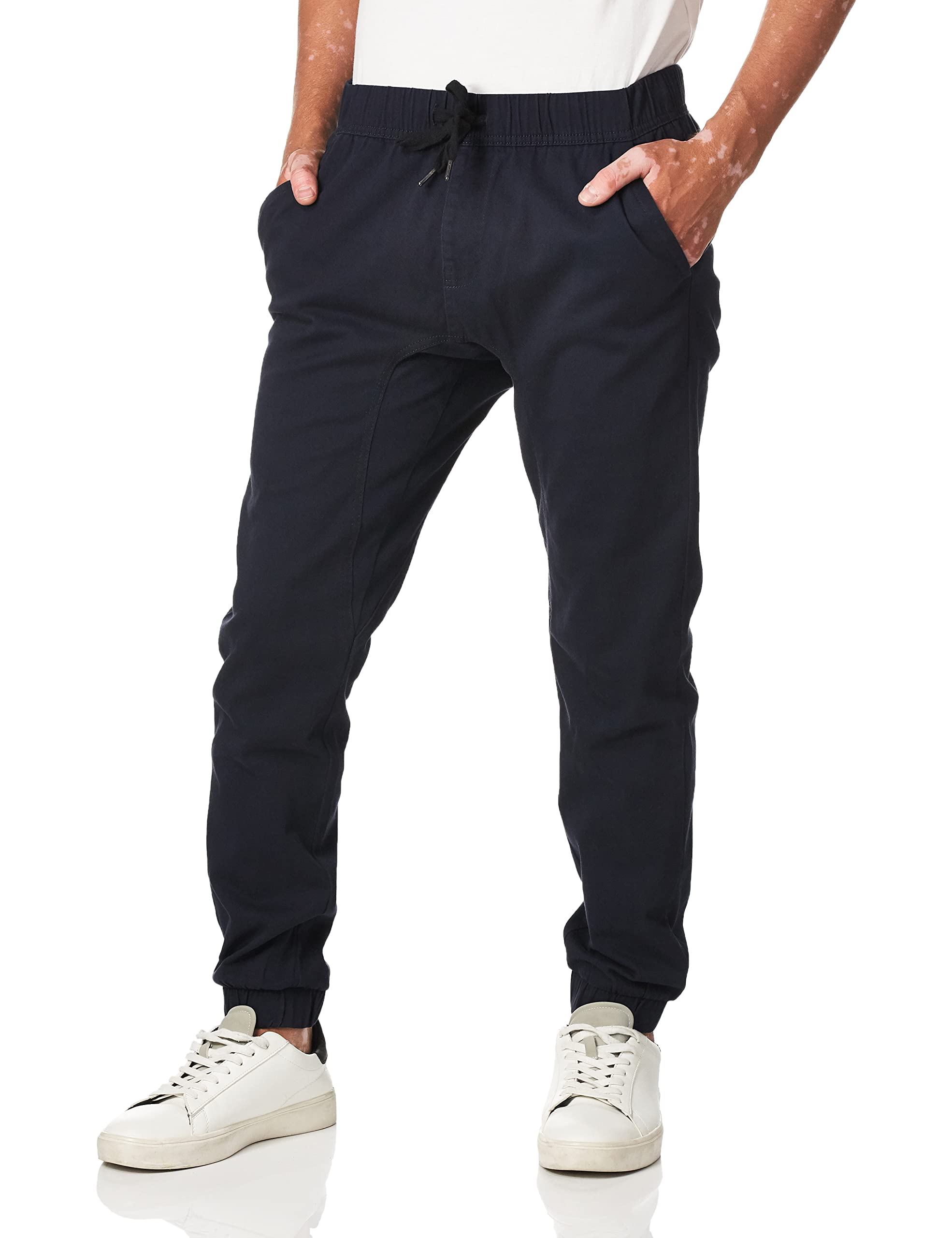 WT02 Men's Twill Jogger Pants - Comfortable Casual Sweatpants for Running, Workout & Lounge | Stretchy Athletic Tapered Trousers with Pockets