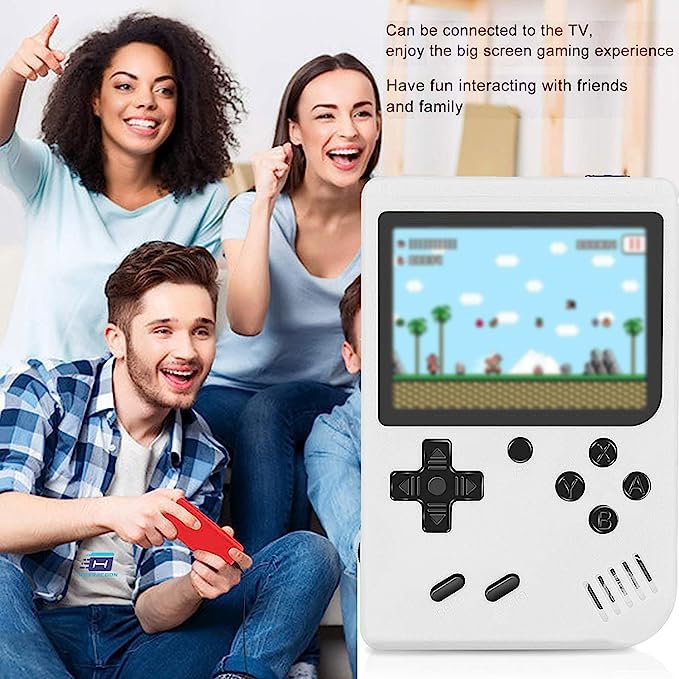Retro Handheld Game Console - Mini Arcade Machine with 400 Built-in Classic FC Games, Portable Video Game Player for Kids & Adults, Gameboy Style with TV Output - Perfect for Travel, Gifts & Family Entertainment (White)