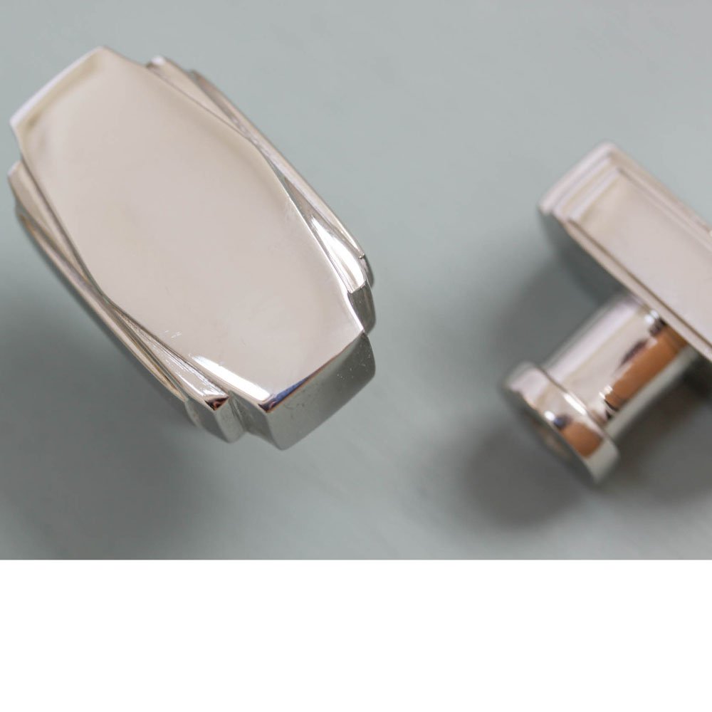 Vintage Polished Nickel Art Deco Cabinet Knob - Elegant Drawer Pulls for Kitchen, Bathroom & Furniture (Set of 10) - Perfect for Home Renovation & DIY Projects