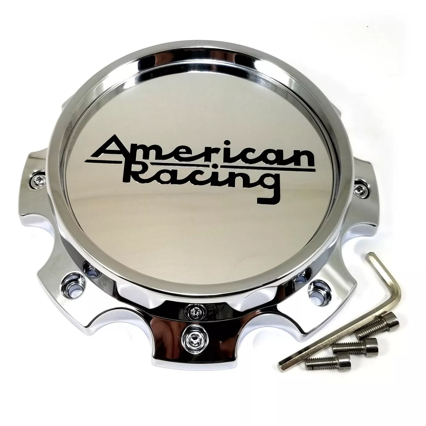 American Racing Chrome 8x200/210 Dually Front Wheel Cap - Premium Truck Accessory for Ford, Chevy & Dodge Dually Wheels - Perfect for Off-Roading & Heavy-Duty Towing