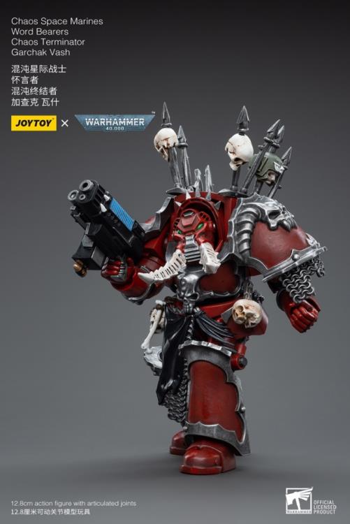 Warhammer 40k Chaos Space Marines Word Bearers Chaos Terminator Garchak Vash 1/18 Scale Miniature - Dark Sci-Fi Wargaming Figure for Tabletop Battles & Collectors