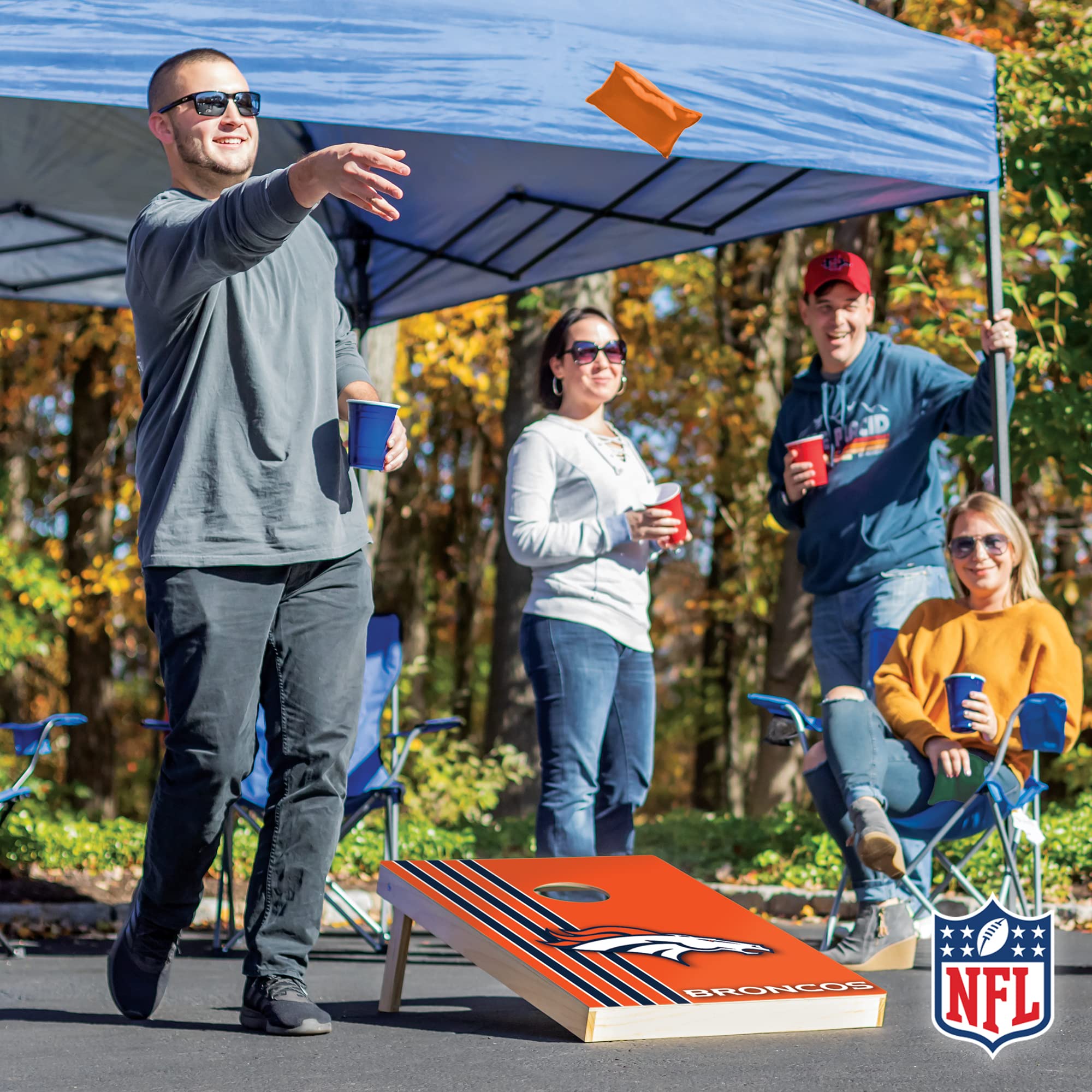 Buffalo Bills NFL Cornhole Set - 2' x 3' Solid Wood Bean Bag Toss Game with HD Team Graphics | Perfect for Tailgating, Backyard Parties & Football Gifts | Outdoor Family Game for Adults & Kids