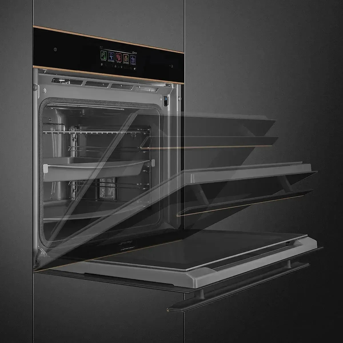 Smeg 60cm Dolce Stil Novo Pyrolytic Steam Oven in Black - Premium Built-in Oven for Modern Kitchens | Perfect for Baking, Roasting & Healthy Steam Cooking