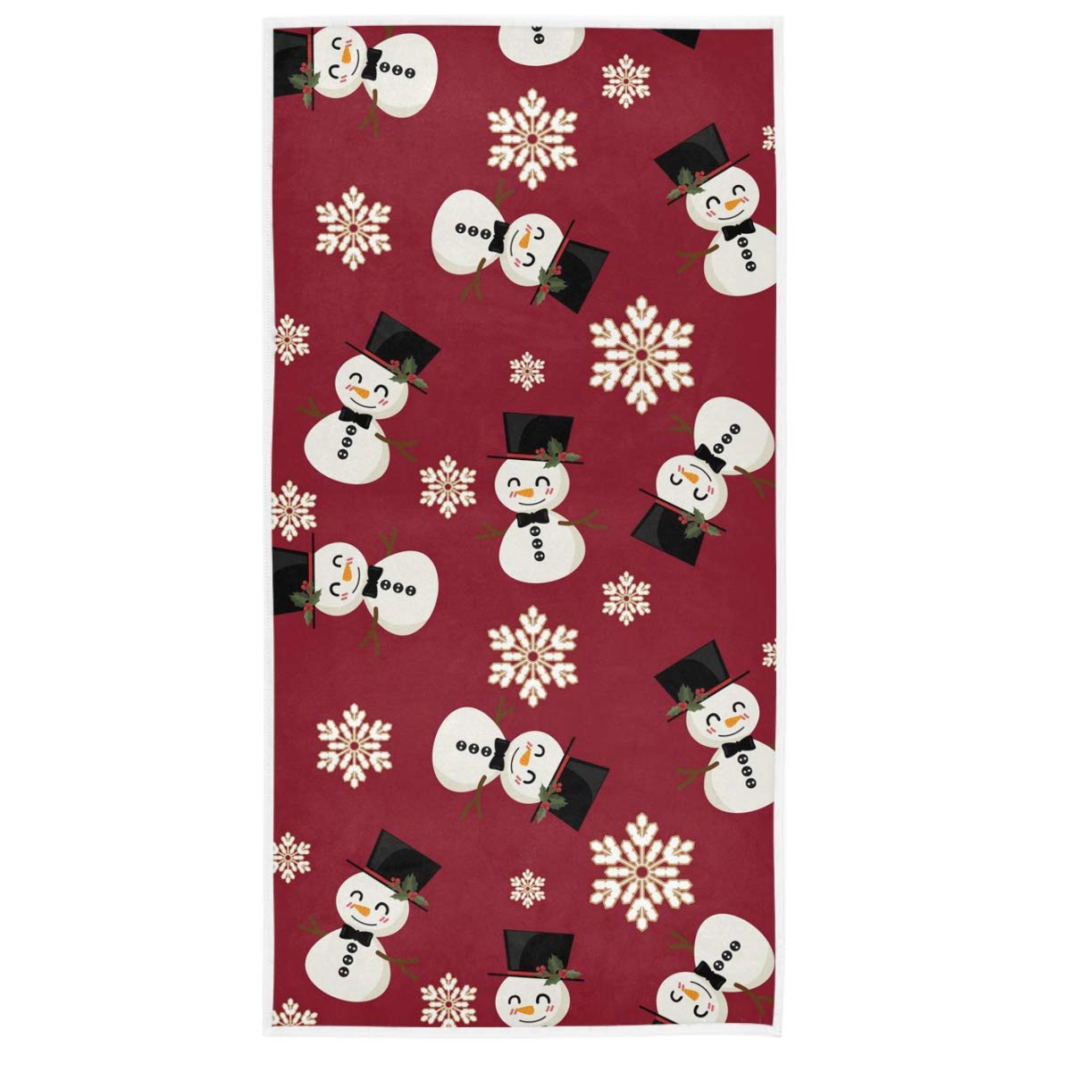 Premium Cotton Hand Towels for Bathroom - Soft & Highly Absorbent Christmas Snowman Snowflake Design - 15x30 Inch Microfiber Towels for Home, Camping & Travel - Perfect for Gifts, Guest Bathrooms & Holiday Decor