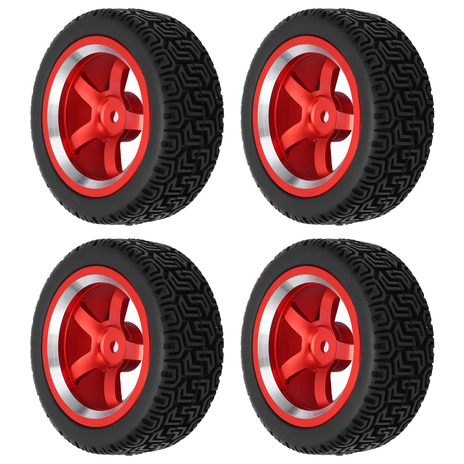 CUTULAMO Drift Wheel Set - 4Pcs High Cushioning RC Tires for Replacement (Red) | Perfect for RC Cars, Drifting, Off-Road Racing & DIY Projects