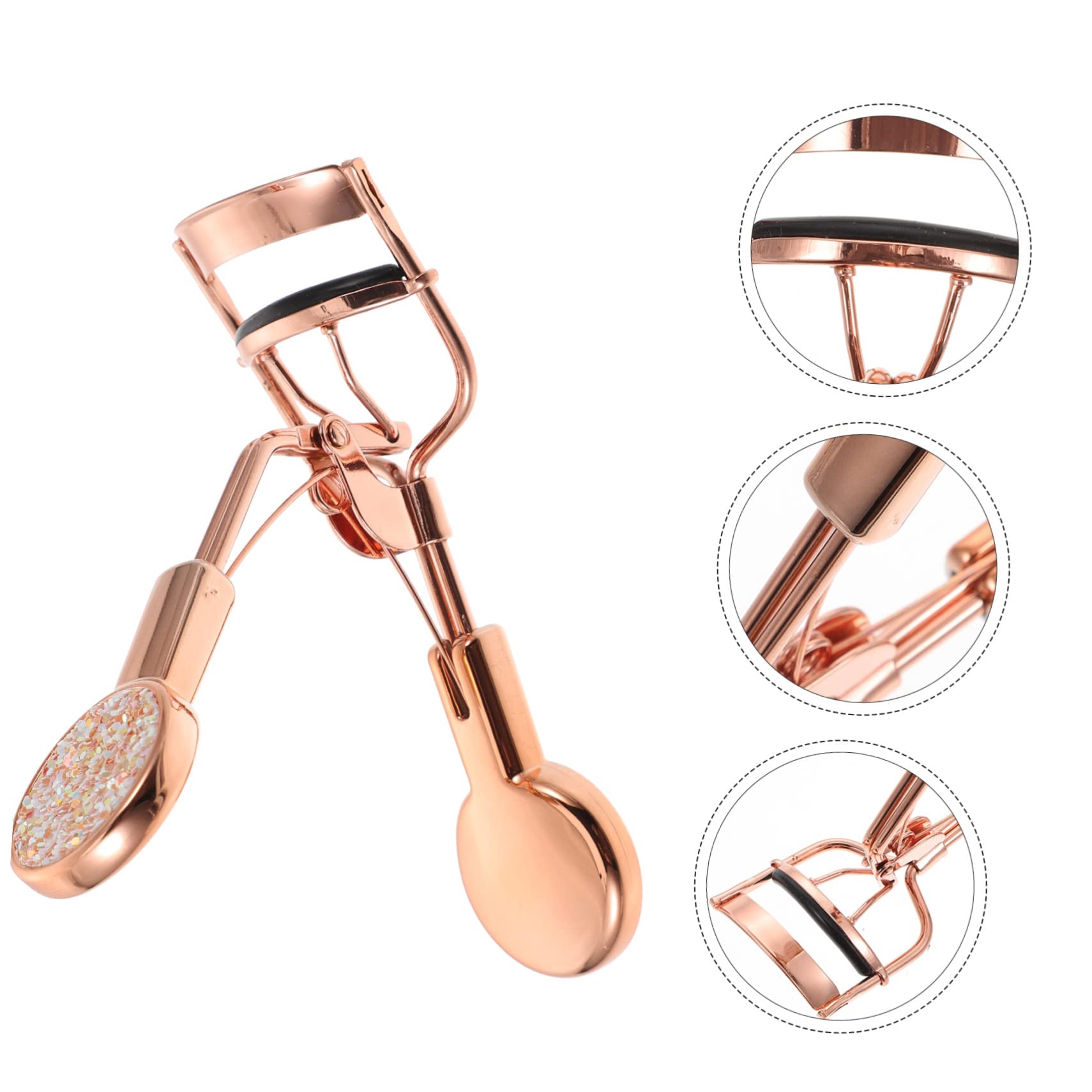 Minkissy Long Lasting Eyelash Curler with Glitter Design - Portable Lash Styling Tool for Beautiful Eyes | Perfect for Travel, Home & Professional Makeup Kits