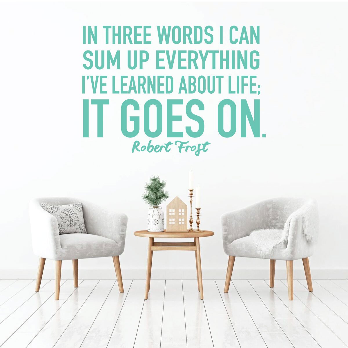 Inspirational Wall Decal - 'It Goes On' Robert Frost Quote Vinyl Art Sticker for Home, Bedroom, Living Room Decor - Perfect for Nursery, Office & Dorm Room Wall Art
